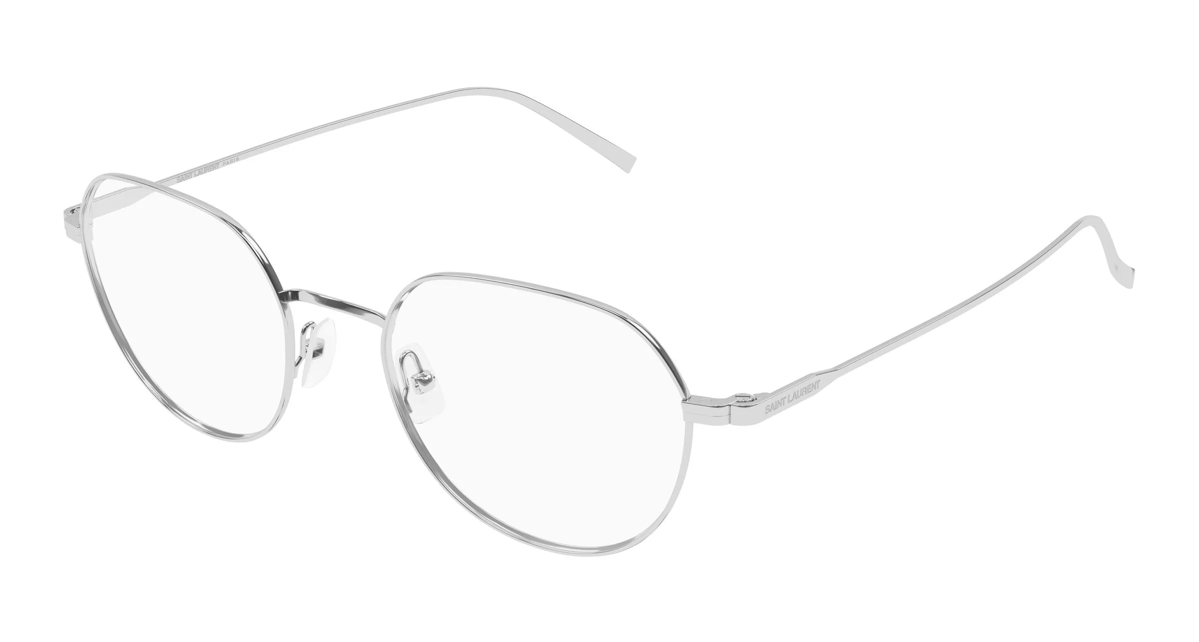SAINT LAURENT SL 953 OPT 002 Montature da vista Metallo Argento Trasparente Rotonda - immagine 1