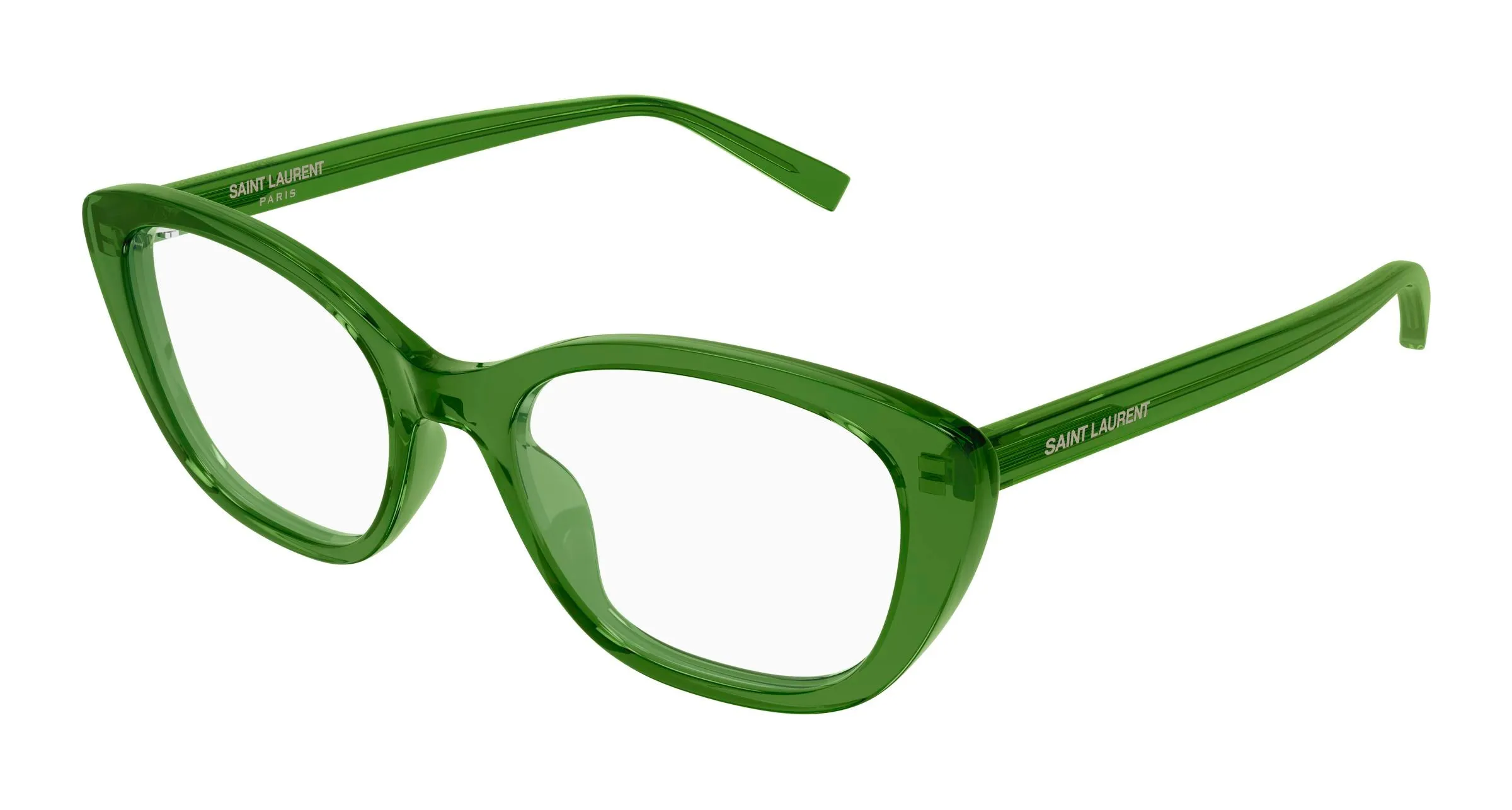 SAINT LAURENT SL 945 004 Montature da vista Acetato Verde Trasparente Cat Eye - immagine 1