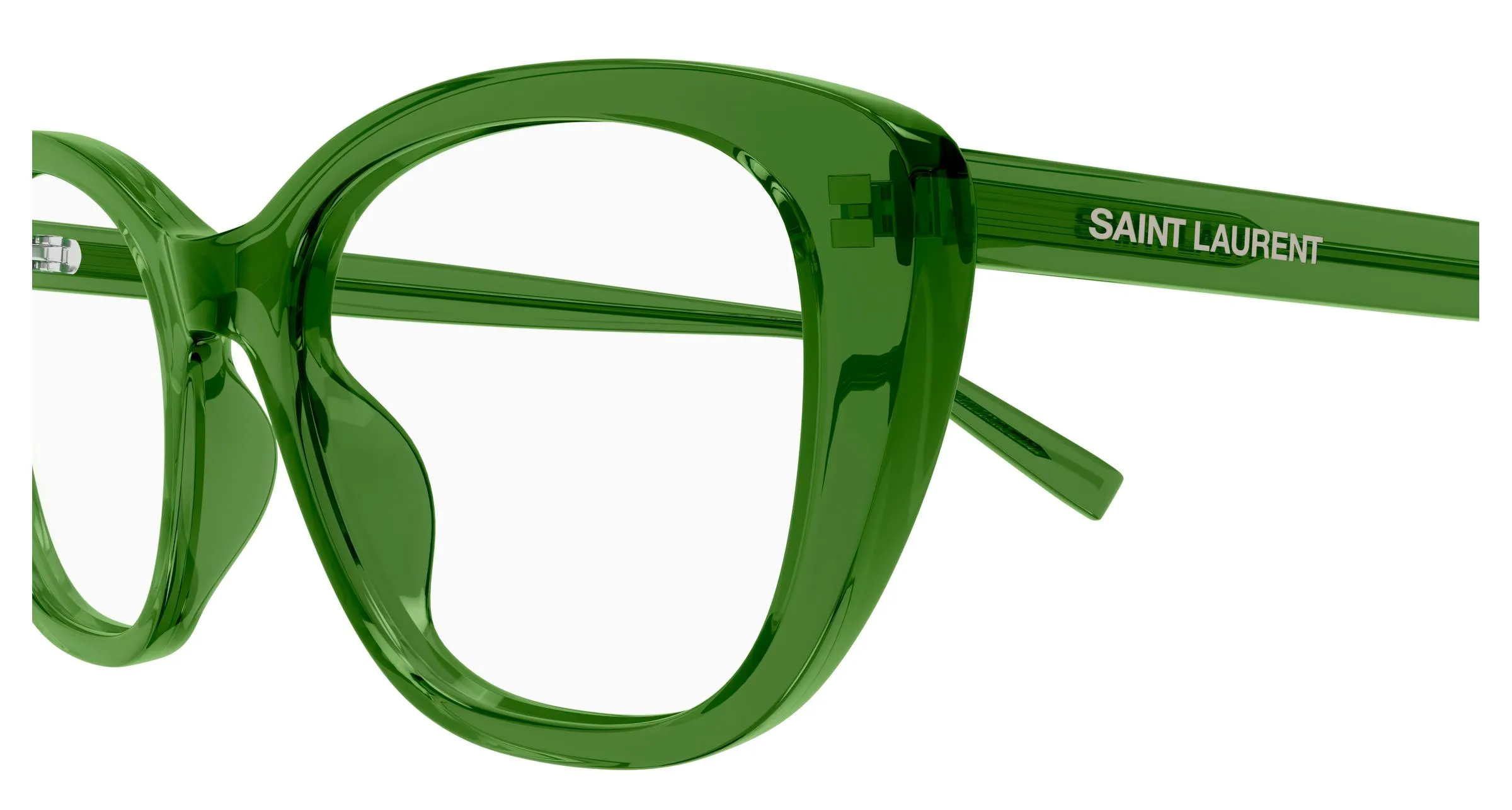 SAINT LAURENT SL 945 004 Montature da vista Acetato Verde Trasparente Cat Eye - immagine 3