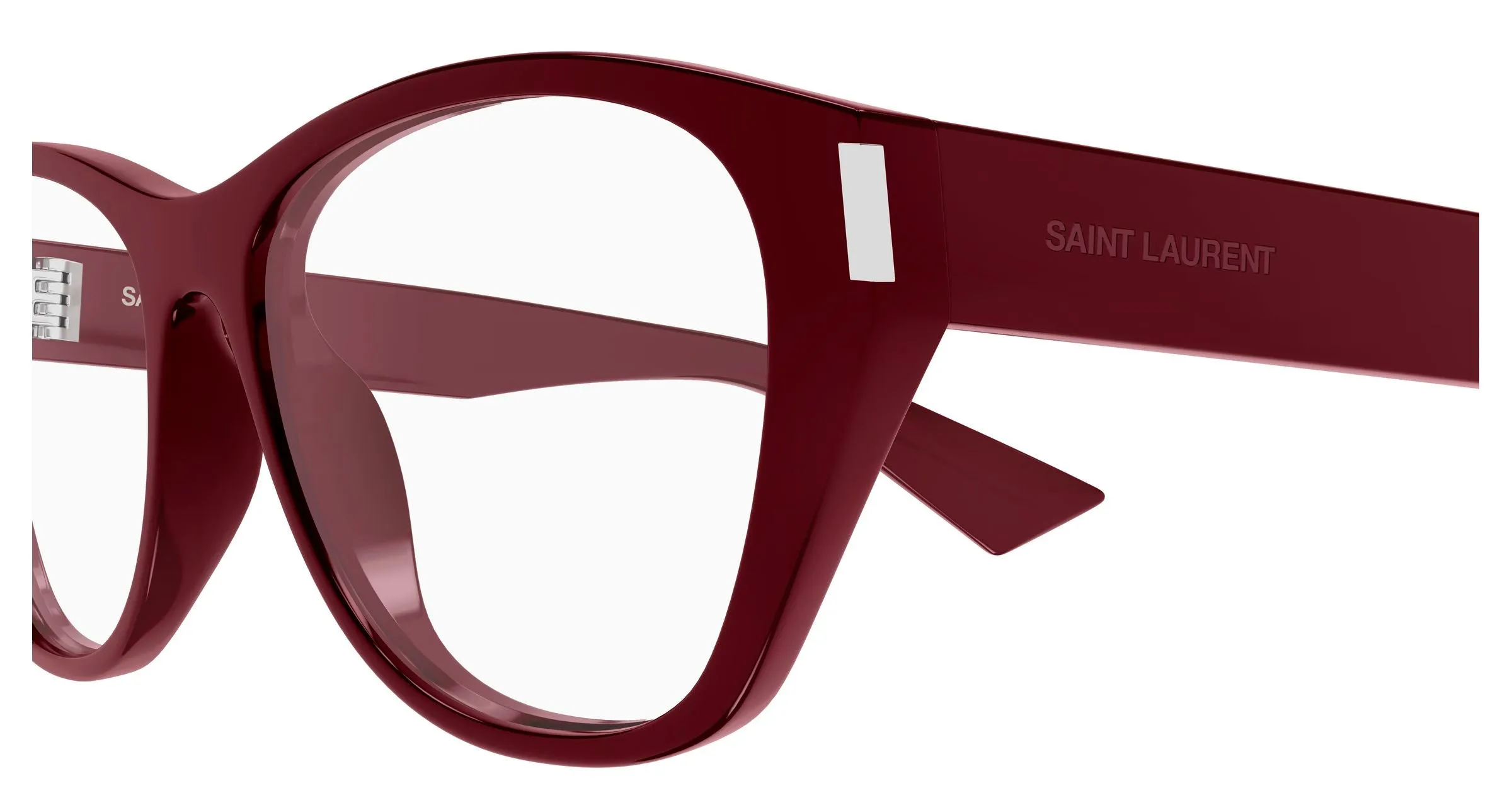 SAINT LAURENT SL 929 006 Montature da vista Acetato Rosso Trasparente Cat Eye - immagine 3