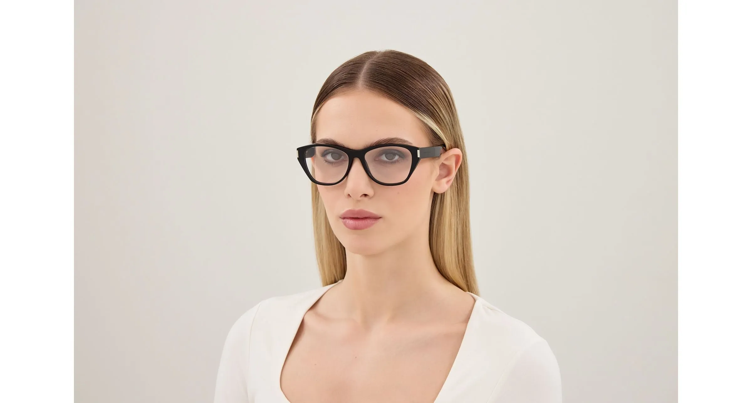 SAINT LAURENT SL 929 001 Montature da vista Acetato Nero Trasparente Cat Eye - immagine 4
