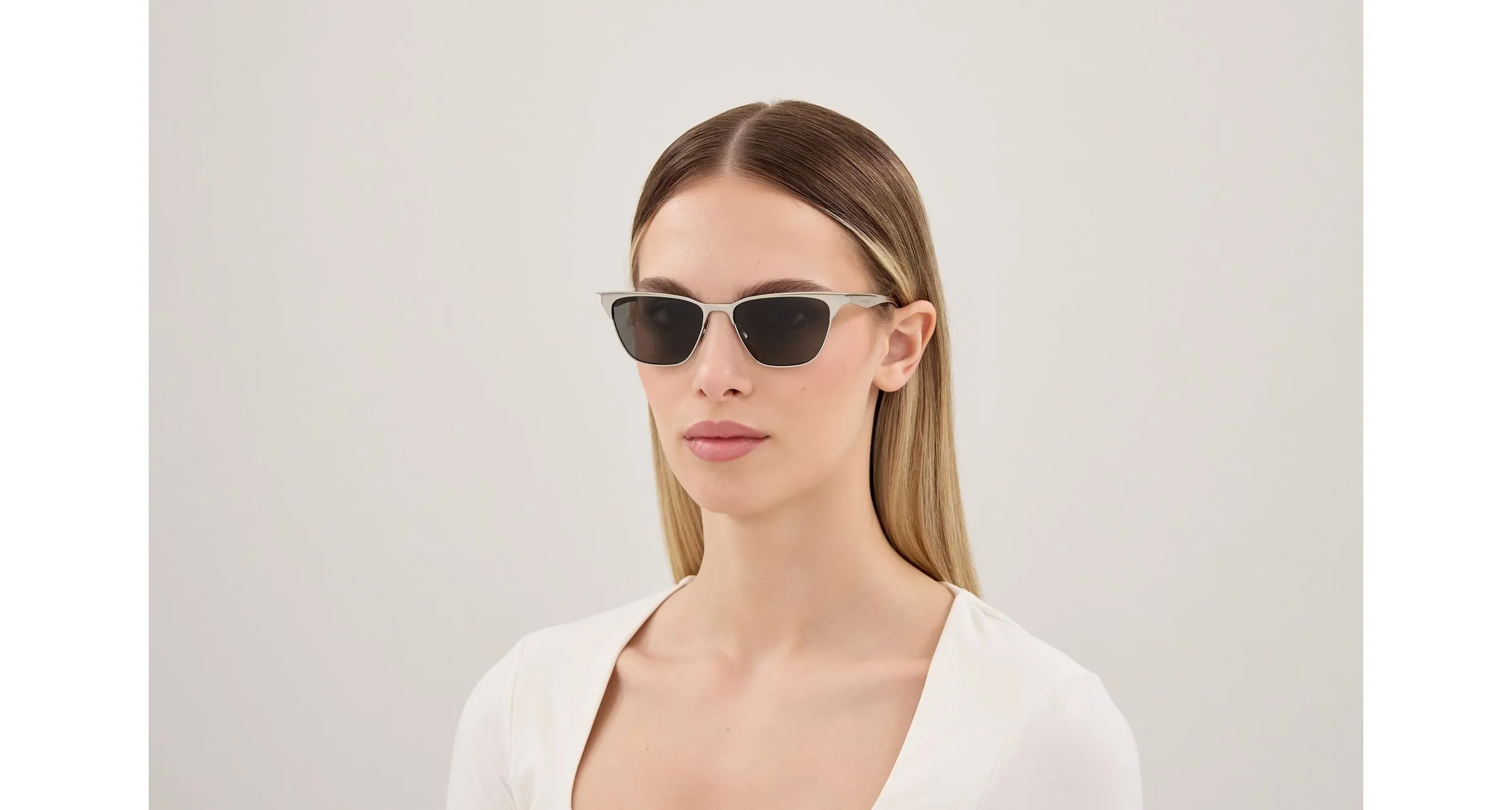 SAINT LAURENT SL 920 001 Occhiali da sole Metallo Argento Grigio Cat Eye - immagine 4