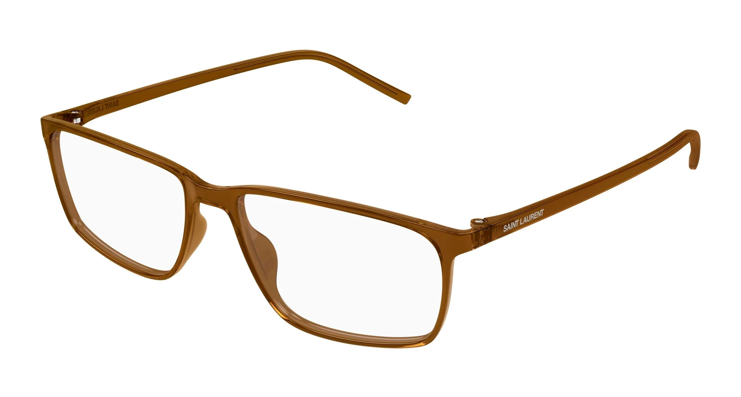 SAINT LAURENT SL 886 006 Montature da vista Bio-iniettato Marrone Trasparente Squadrata - immagine 1