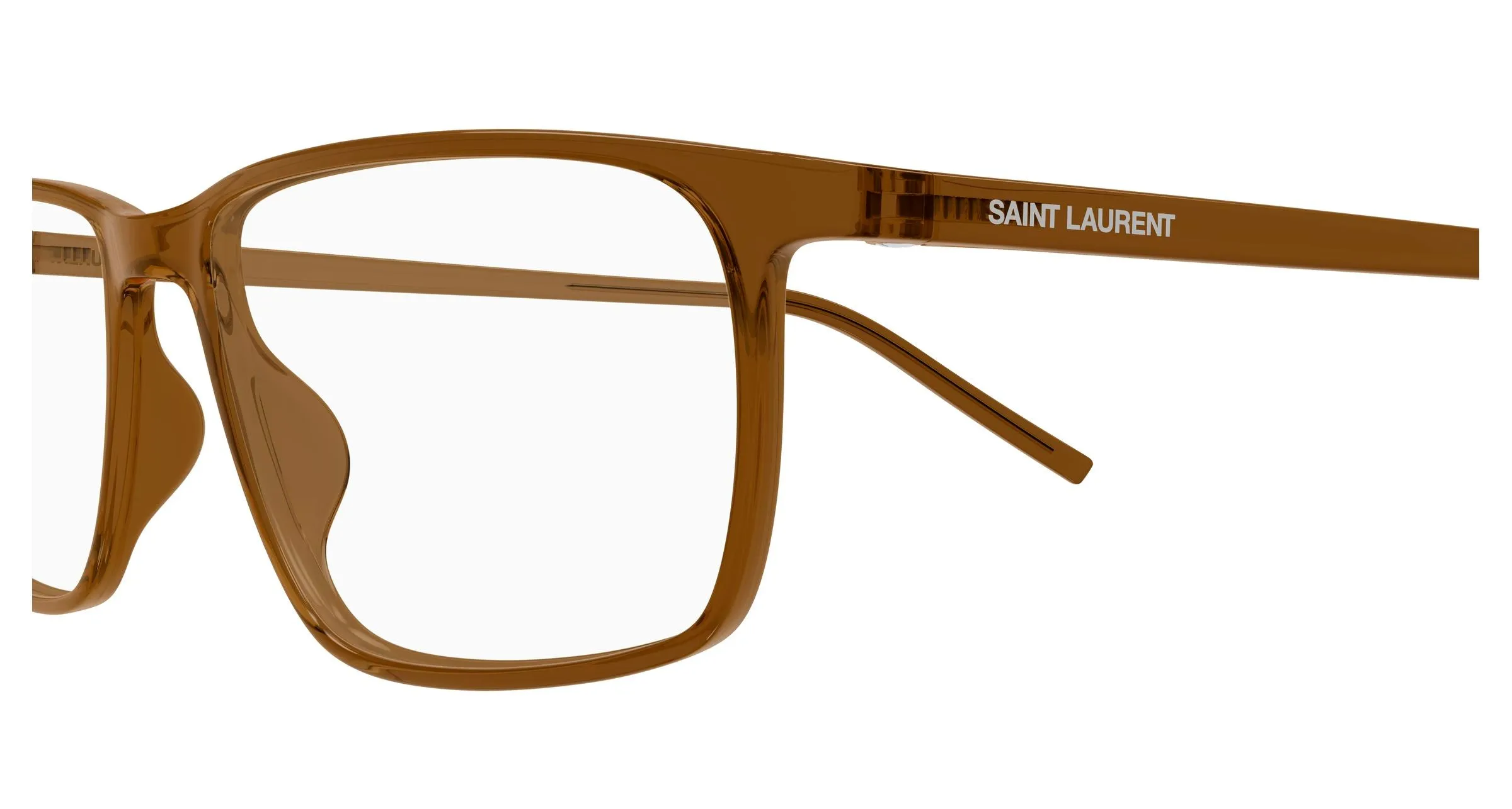 SAINT LAURENT SL 886 006 Montature da vista Bio-iniettato Marrone Trasparente Squadrata - immagine 3
