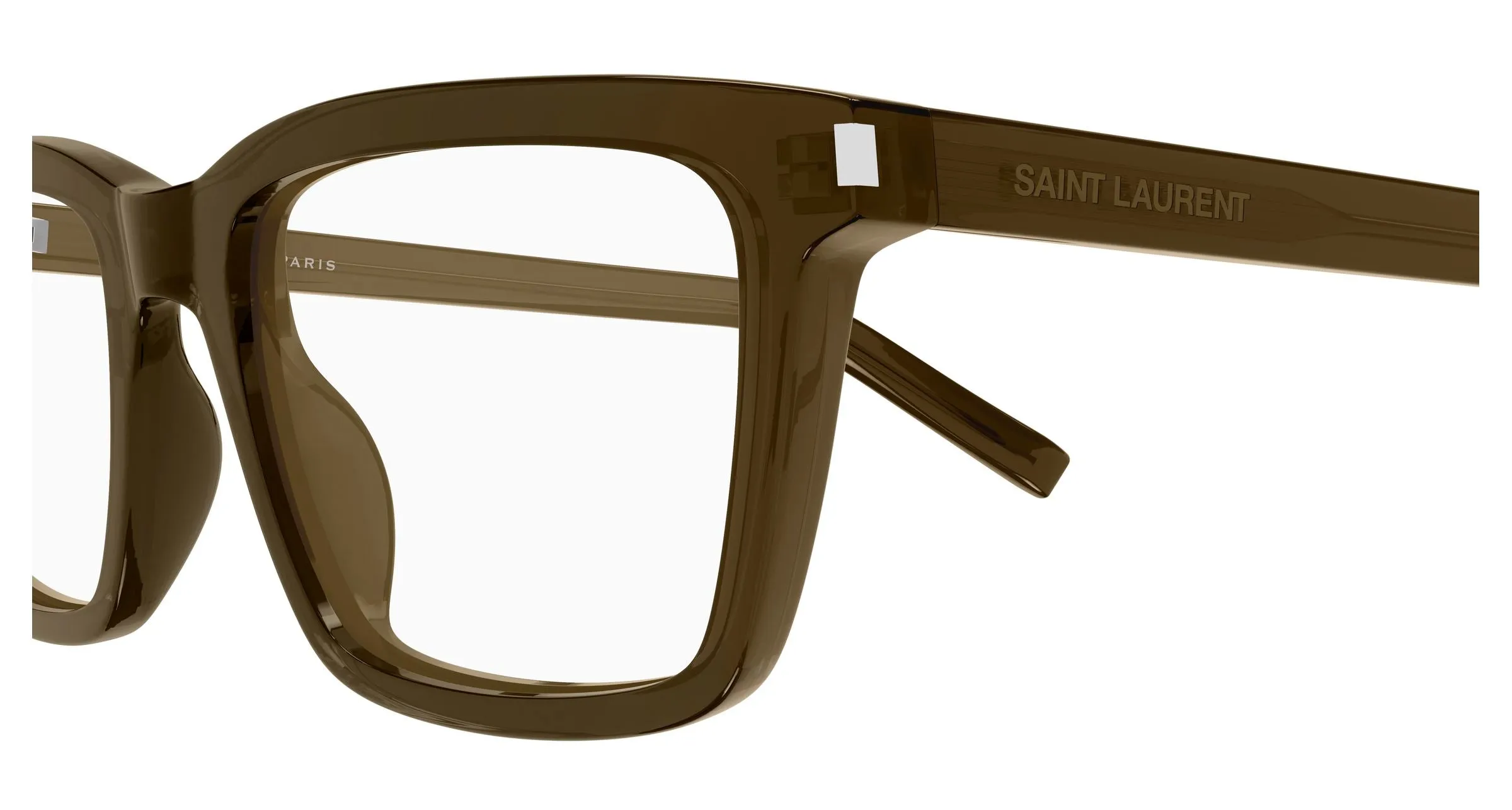 SAINT LAURENT SL 842 005 Montature da vista Acetato Marrone Trasparente Squadrata Antiriflesso - immagine 3