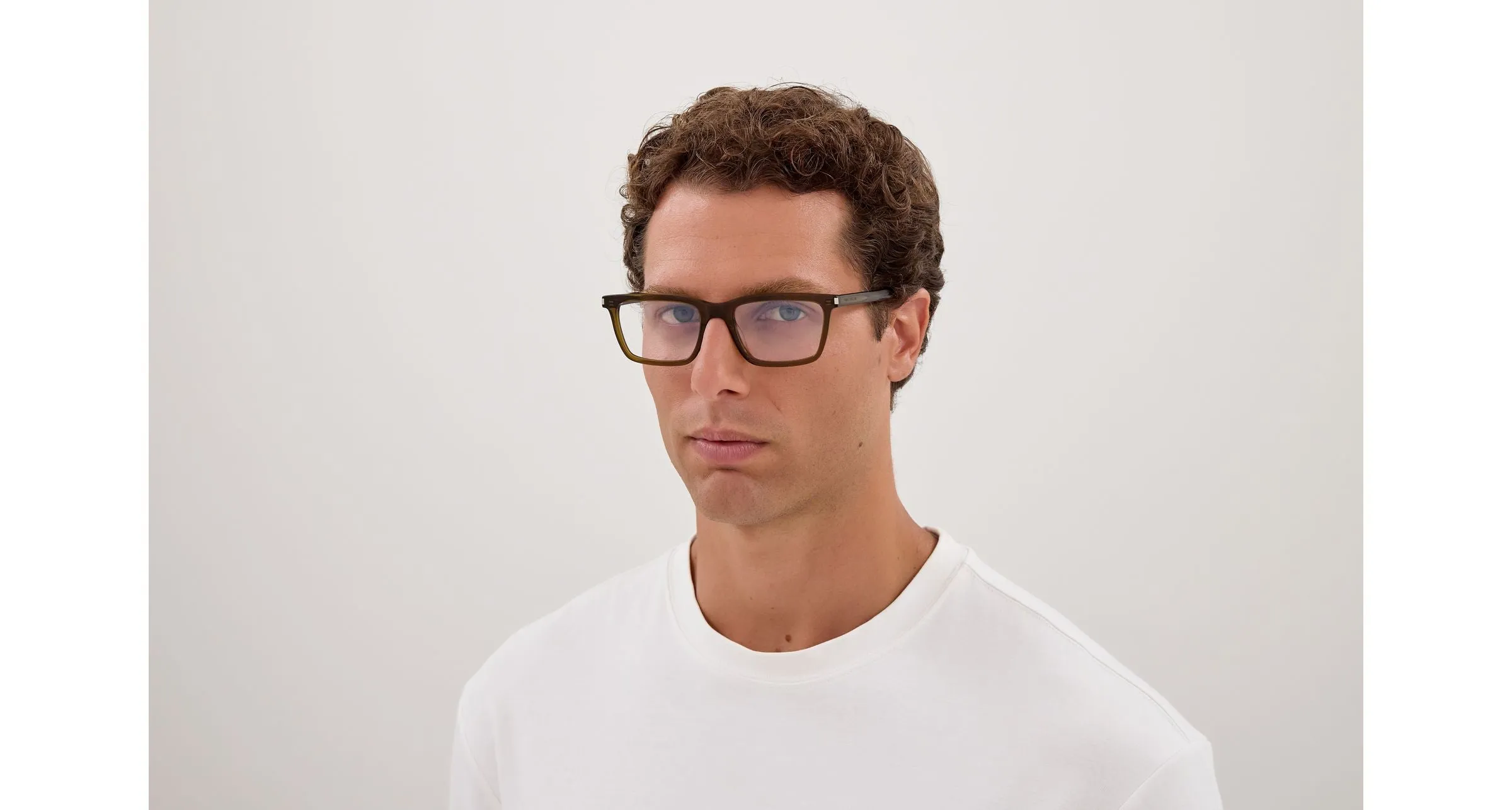 SAINT LAURENT SL 842 005 Montature da vista Acetato Marrone Trasparente Squadrata Antiriflesso - immagine 4