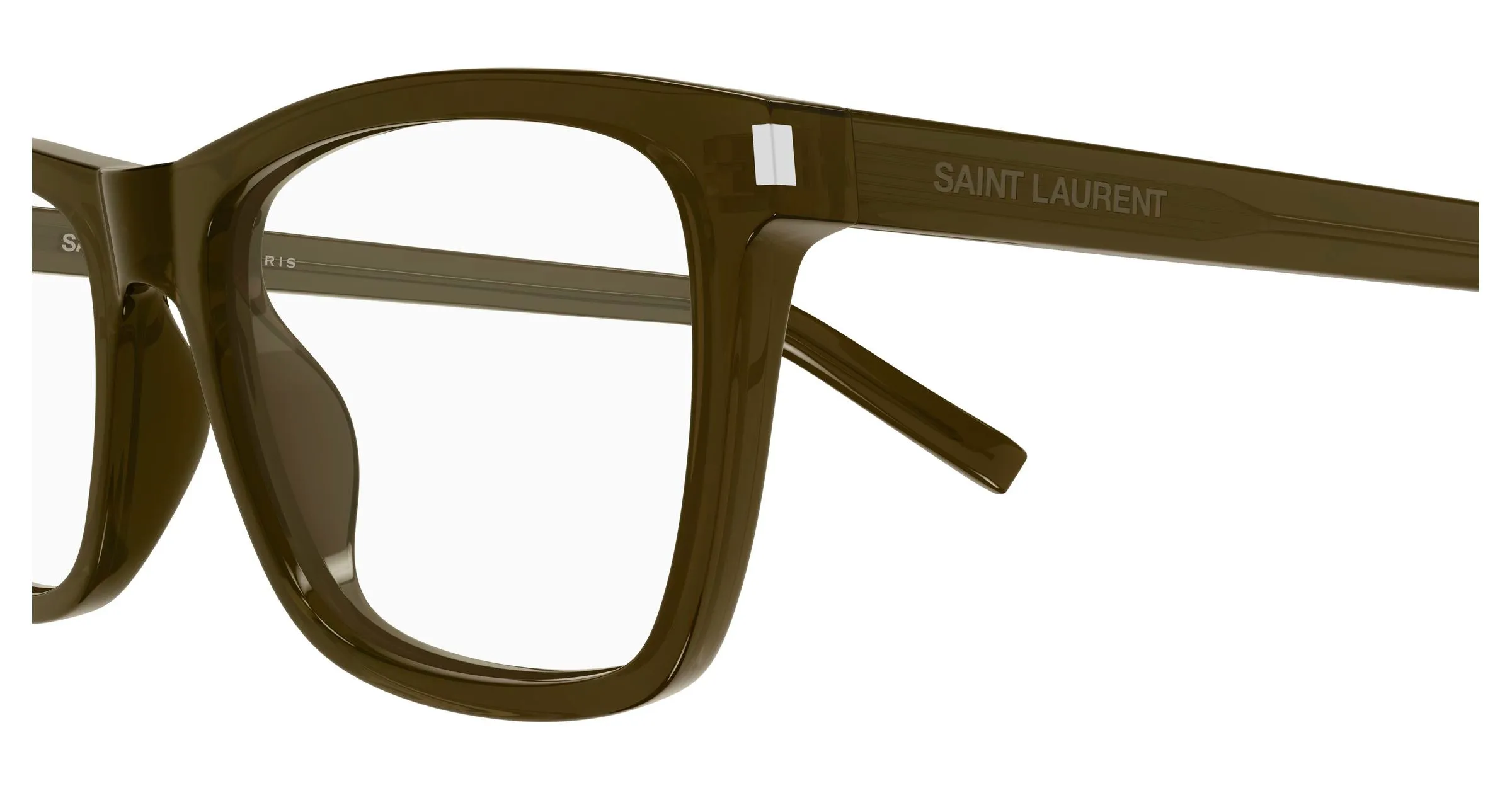 SAINT LAURENT SL 841 010 Montature da vista Acetato Marrone Trasparente Squadrata Antiriflesso - immagine 3