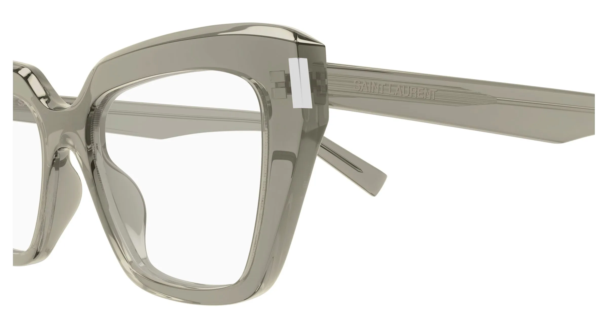 SAINT LAURENT SL 829 005 Montature da vista Acetato Marrone Trasparente Cat Eye Antiriflesso - immagine 3