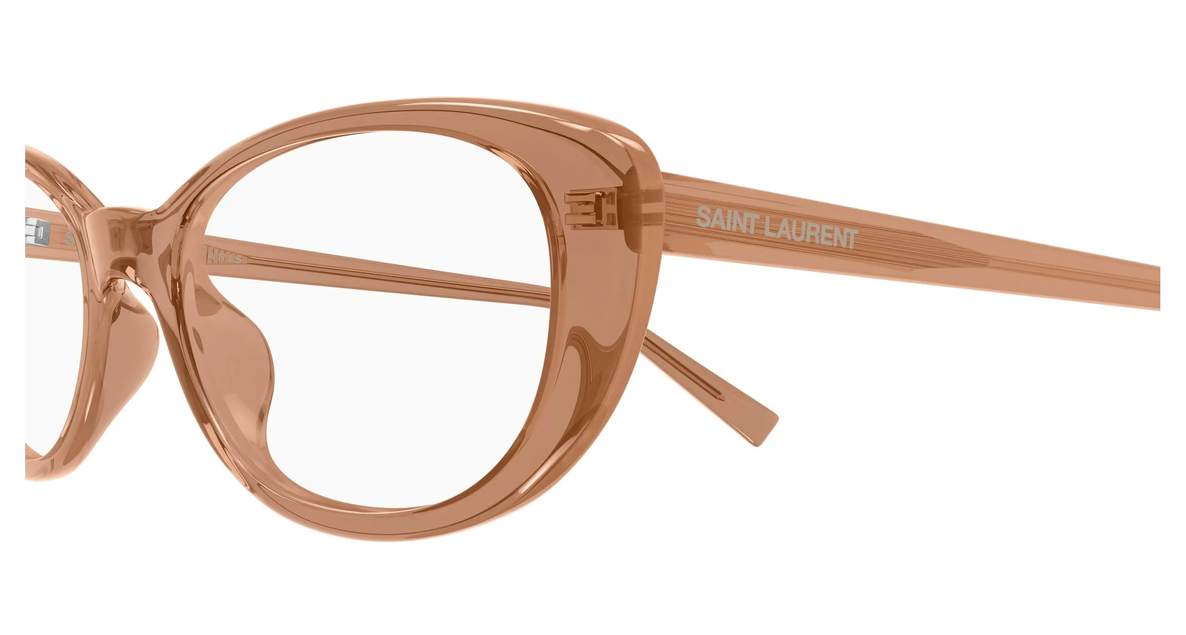 SAINT LAURENT SL 822 OPT 008 Montature da vista Acetato Marrone Trasparente Cat Eye Antiriflesso - immagine 3