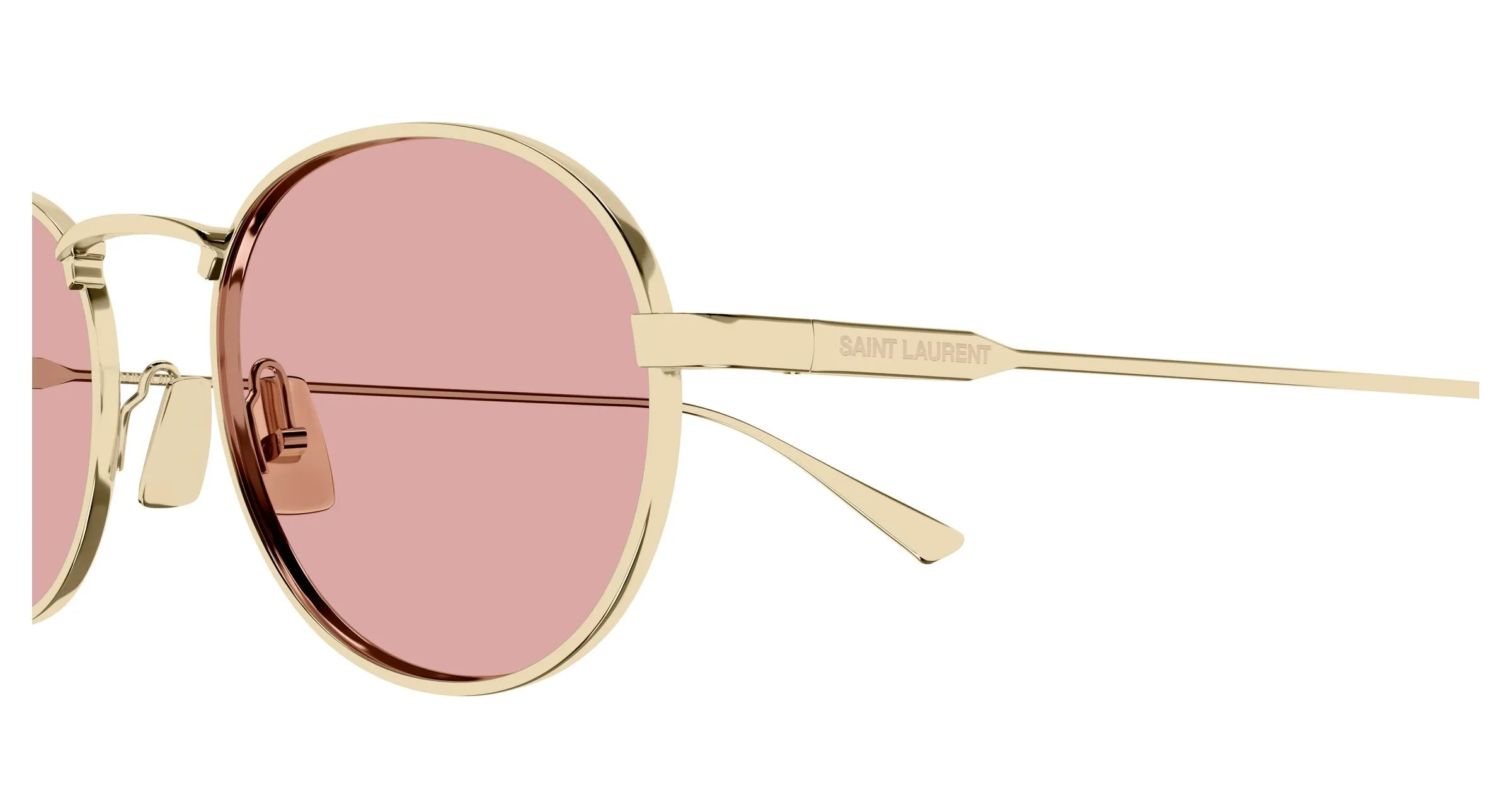 SAINT LAURENT SL 799 006 Occhiali da sole Metallo Oro Rosa Rotonda - immagine 3