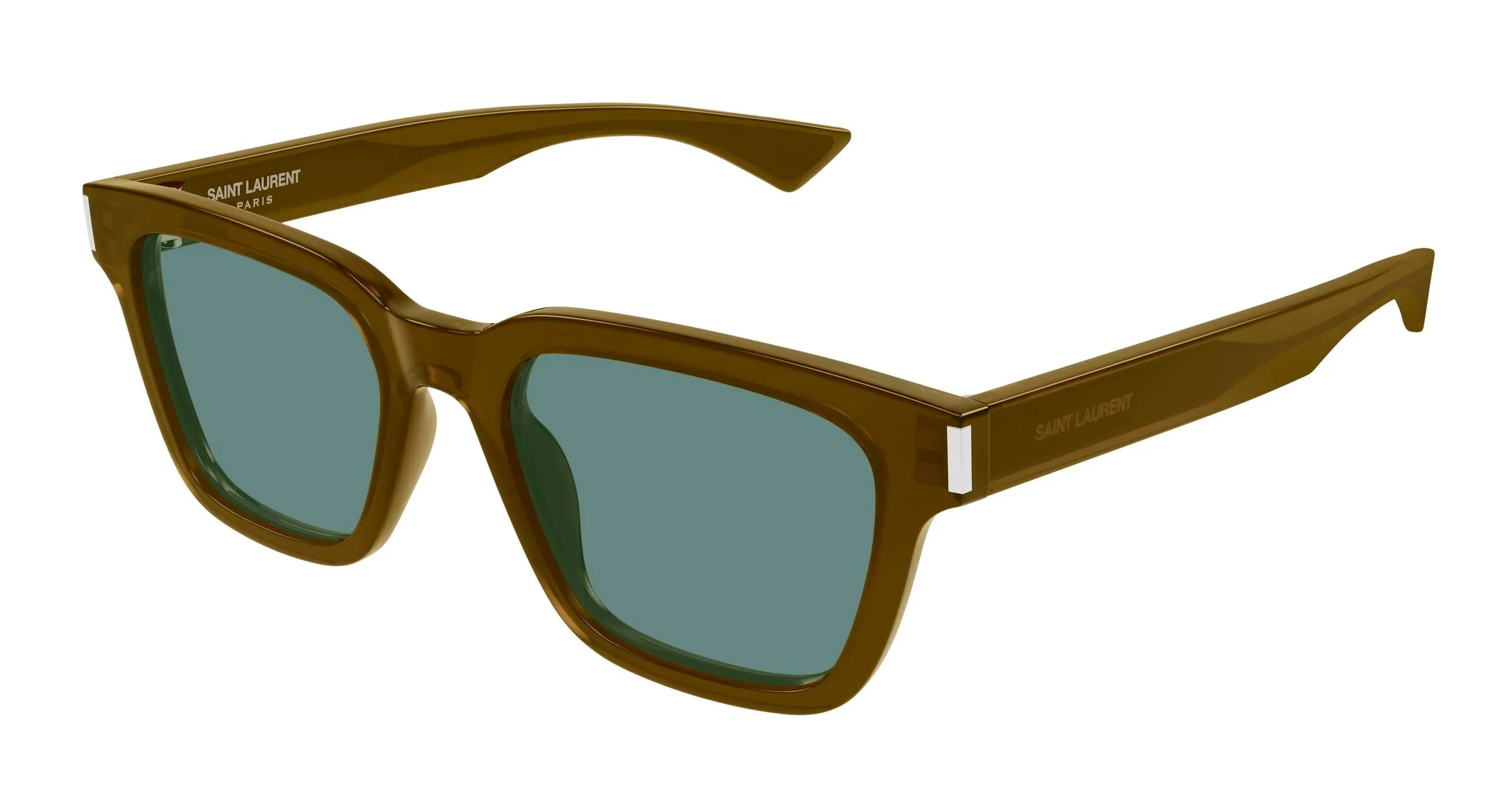 SAINT LAURENT SL 790 007 Occhiali da sole Acetato Marrone Verde Squadrata - immagine 1