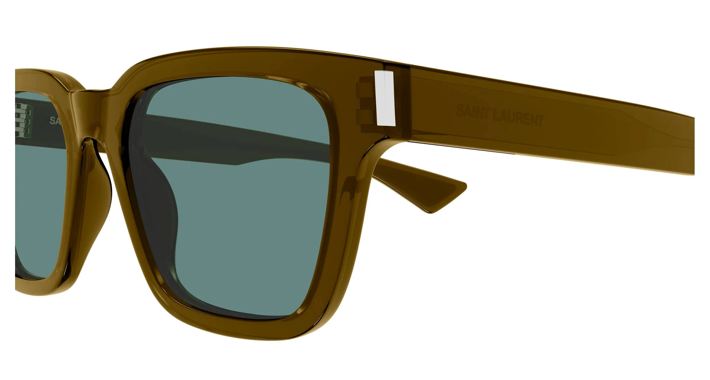 SAINT LAURENT SL 790 007 Occhiali da sole Acetato Marrone Verde Squadrata - immagine 3