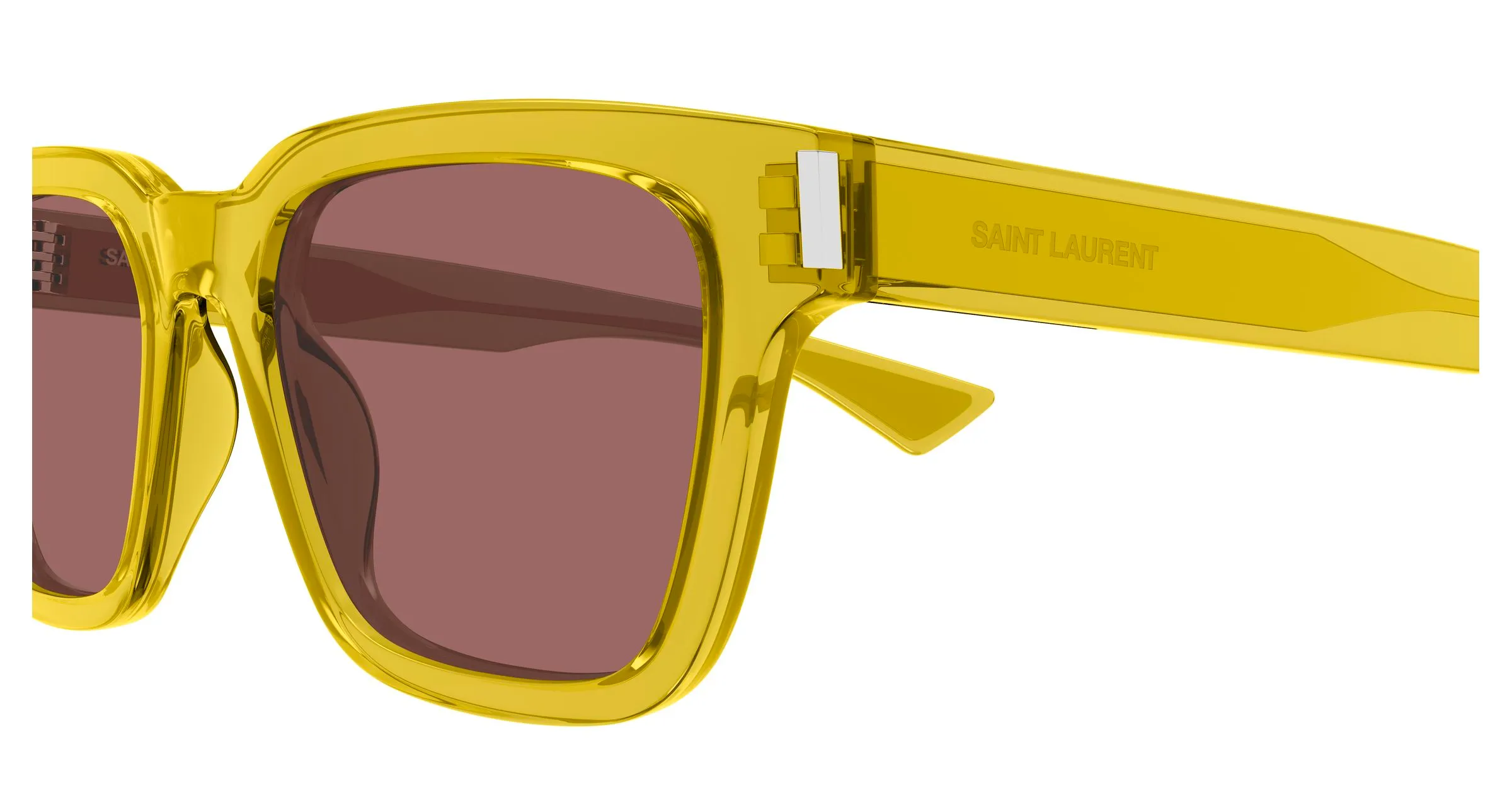 SAINT LAURENT SL 790 006 Occhiali da sole Acetato Giallo Rosso Squadrata - immagine 3