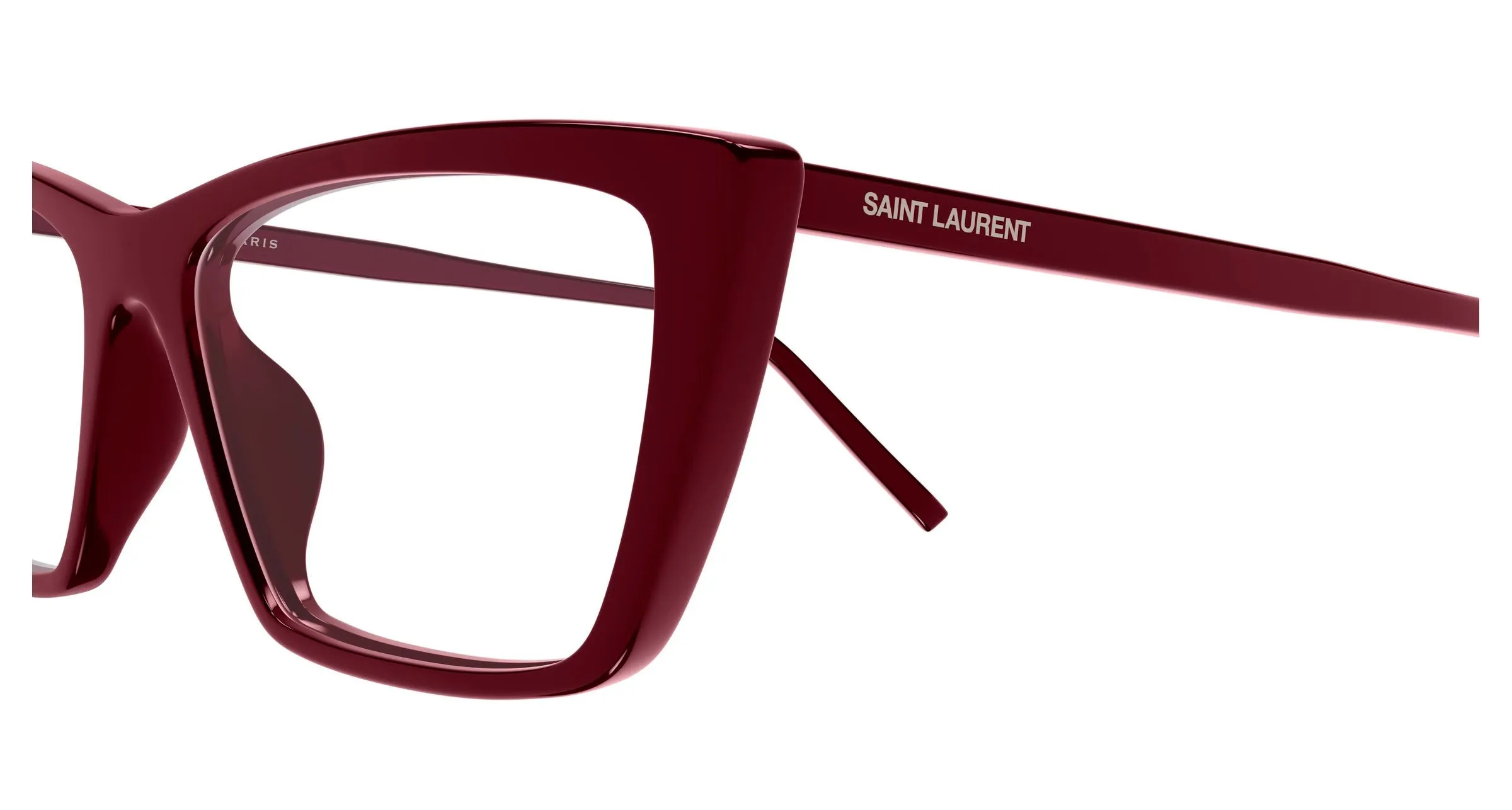 SAINT LAURENT SL 737 MICA THIN OPT 011 Montature da vista Acetato Rosso Trasparente Squadrata - immagine 3