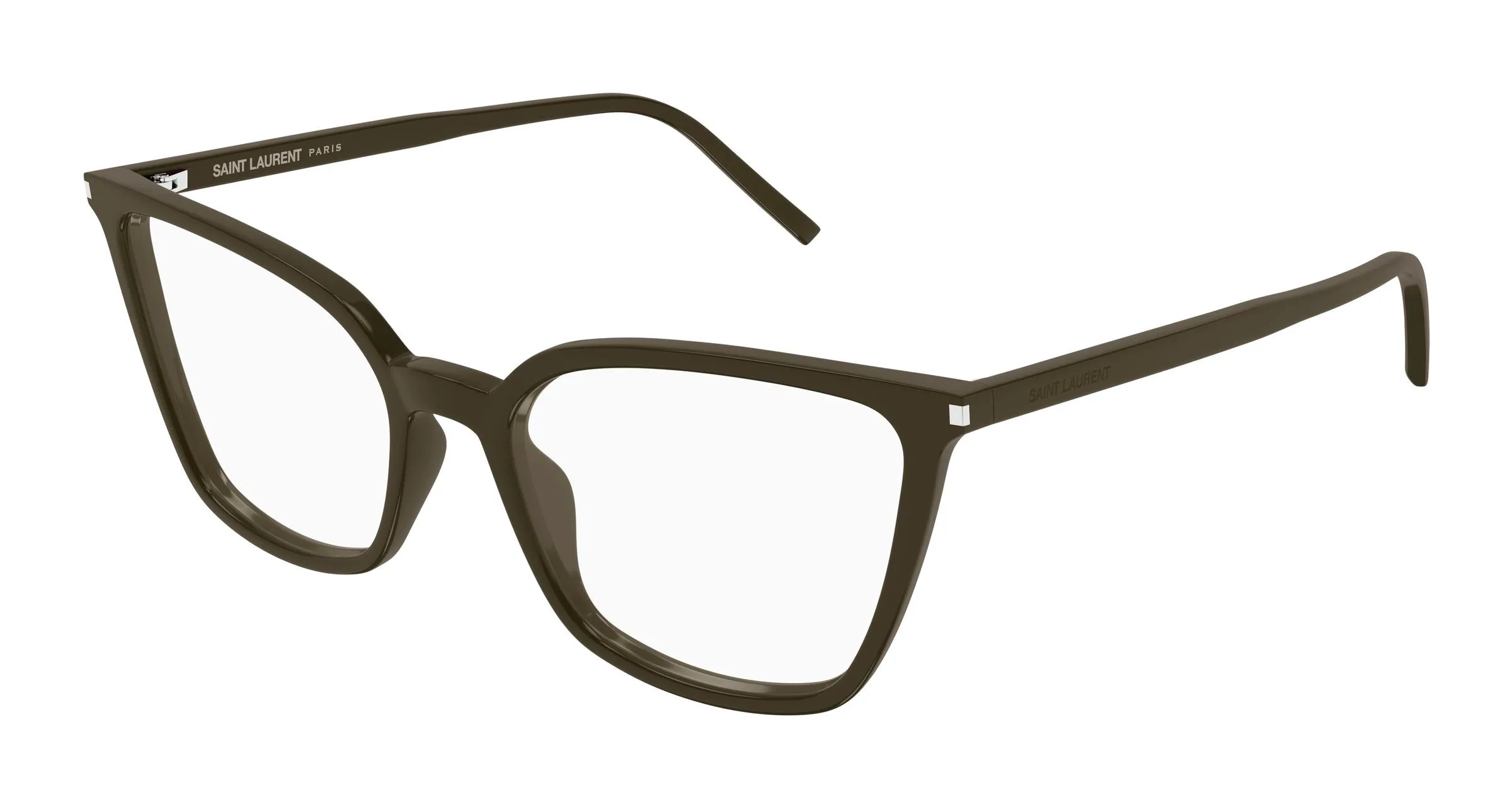 SAINT LAURENT SL 669 005 Montature da vista Acetato Marrone Trasparente Cat Eye Antiriflesso - immagine 1