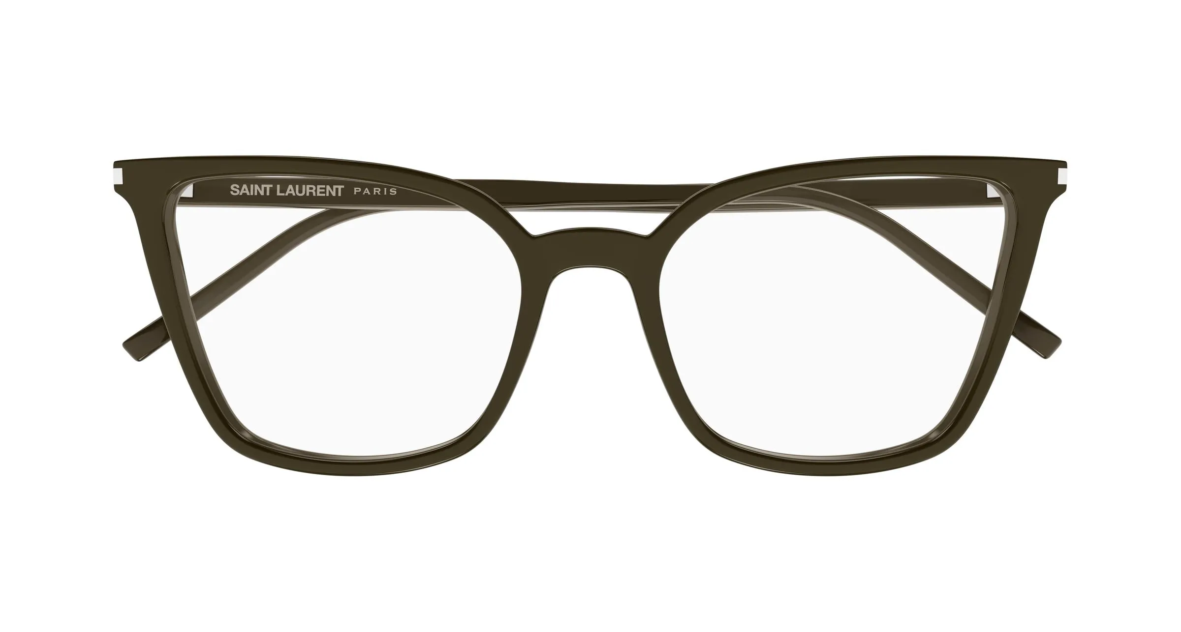 SAINT LAURENT SL 669 005 Montature da vista Acetato Marrone Trasparente Cat Eye Antiriflesso - immagine 2