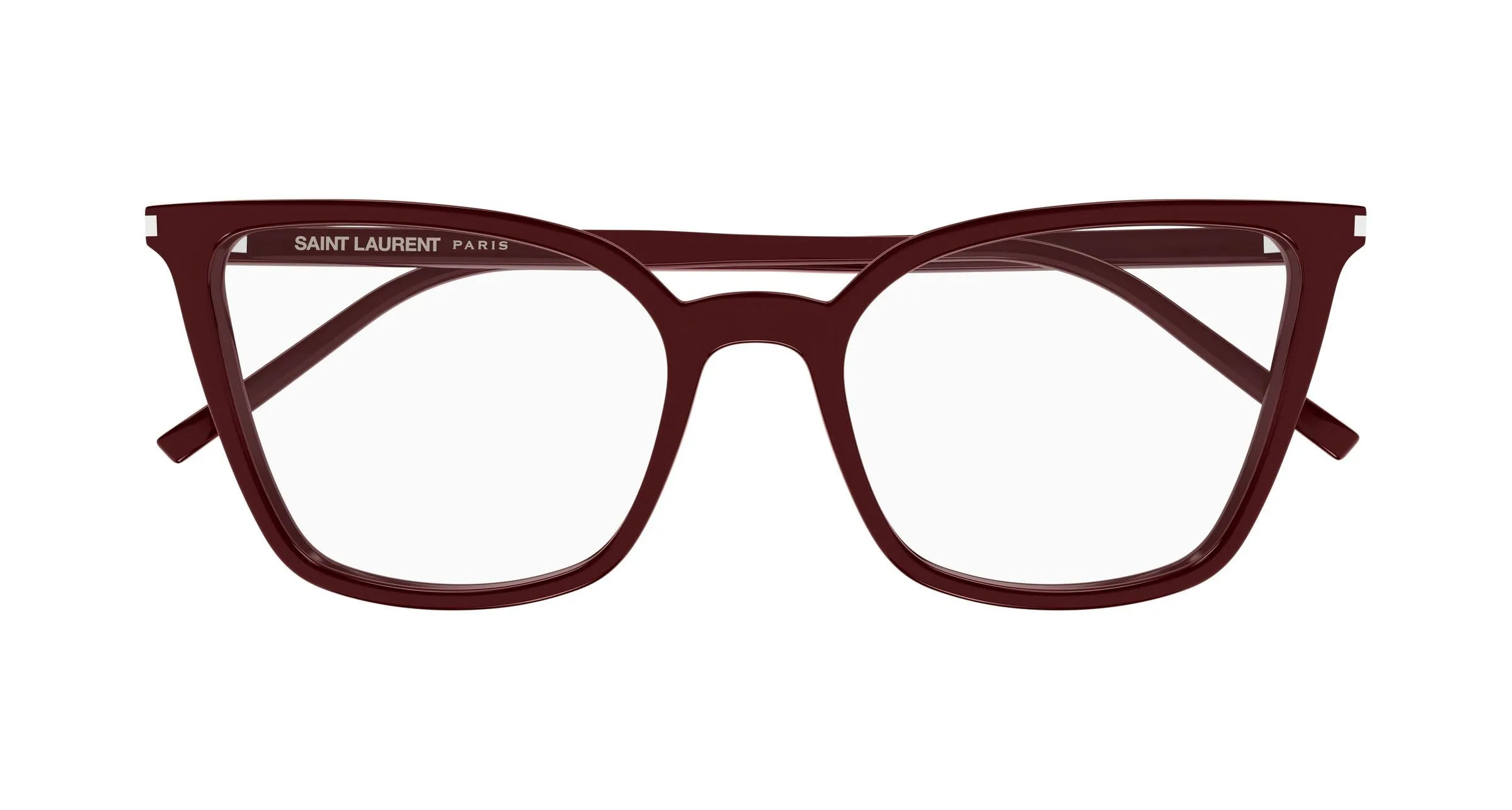SAINT LAURENT SL 669 004 Montature da vista Acetato Bordeaux Trasparente Cat Eye Antiriflesso - immagine 2