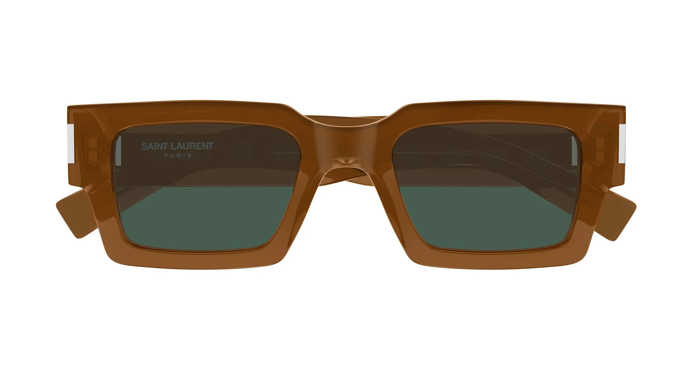 SAINT LAURENT SL 572 011 Occhiali da sole Acetato Marrone Verde Squadrata - immagine 2