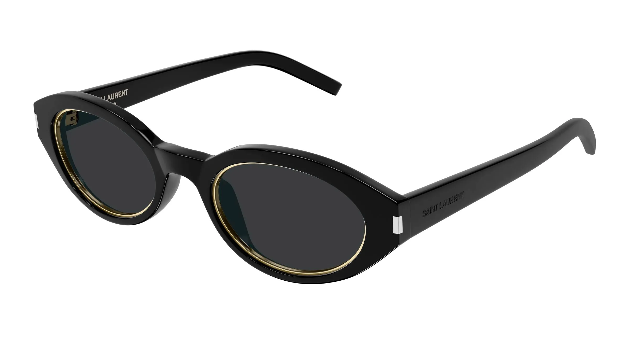 SAINT LAURENT SL 567 RIM 004 Occhiali da sole Acetato Nero Nero Rotonda - immagine 1