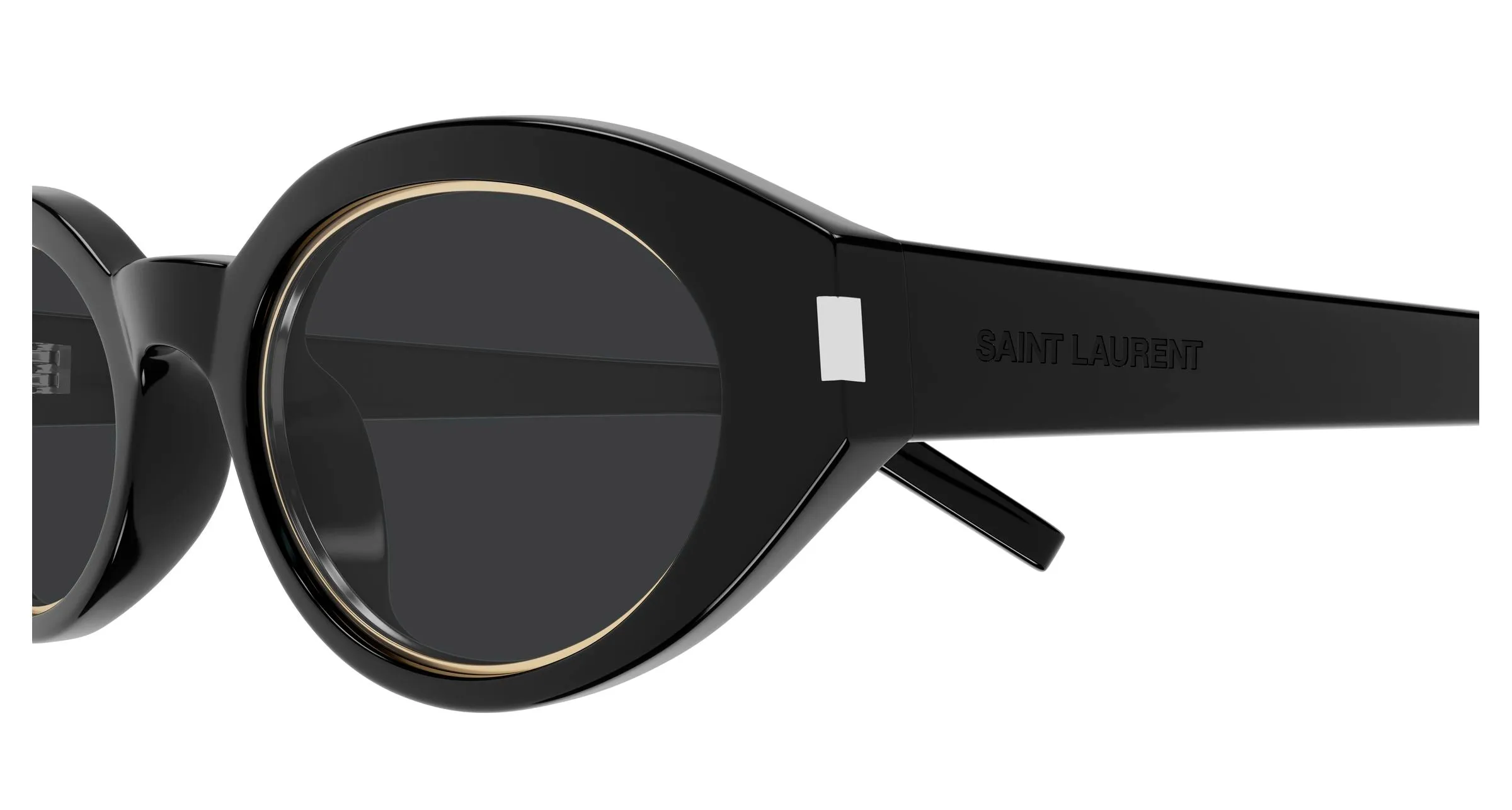 SAINT LAURENT SL 567 RIM 004 Occhiali da sole Acetato Nero Nero Rotonda - immagine 3