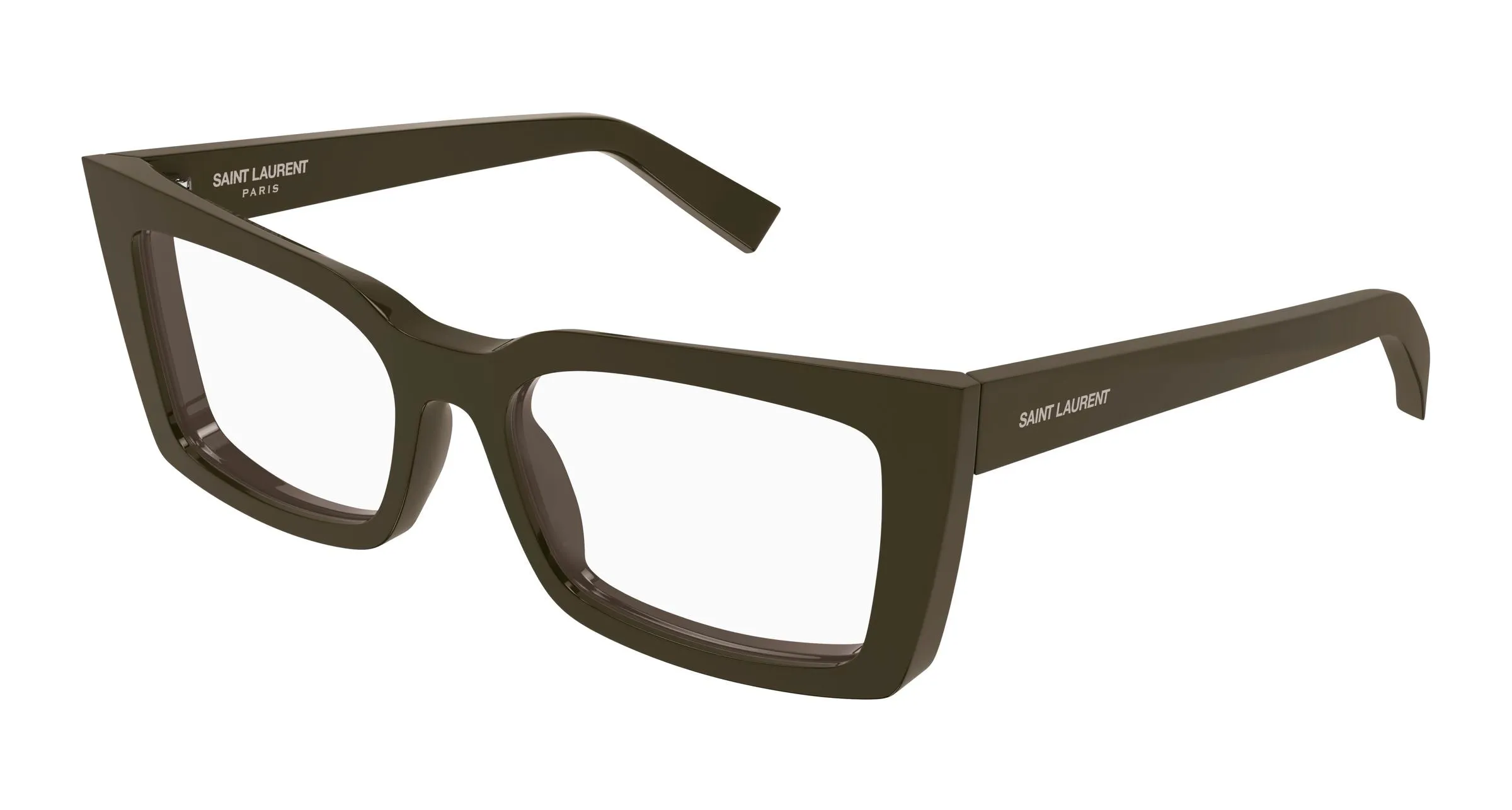 SAINT LAURENT SL 554 006 Montature da vista Acetato Marrone Trasparente Cat Eye Antiriflesso - immagine 1