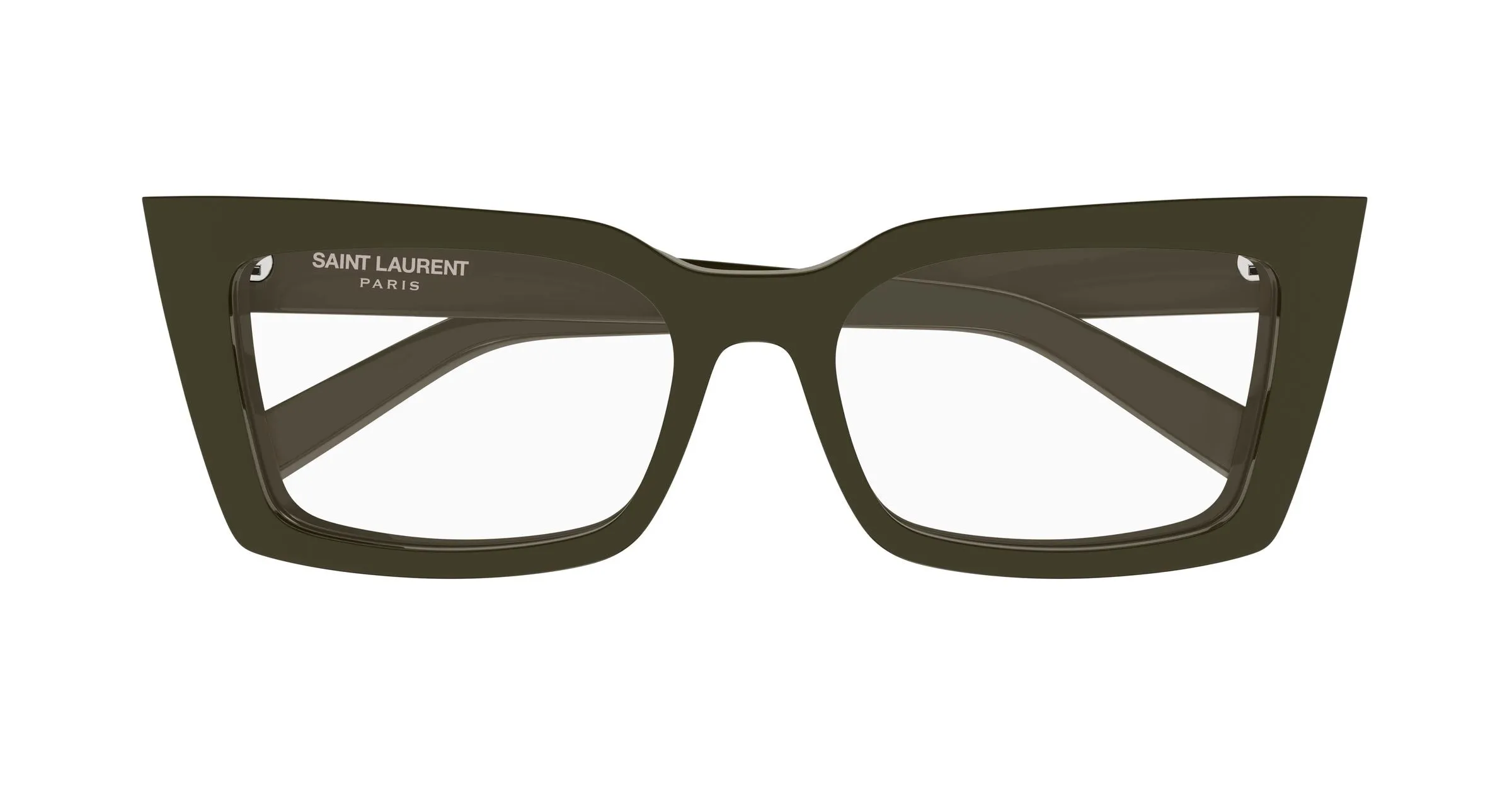 SAINT LAURENT SL 554 006 Montature da vista Acetato Marrone Trasparente Cat Eye Antiriflesso - immagine 2