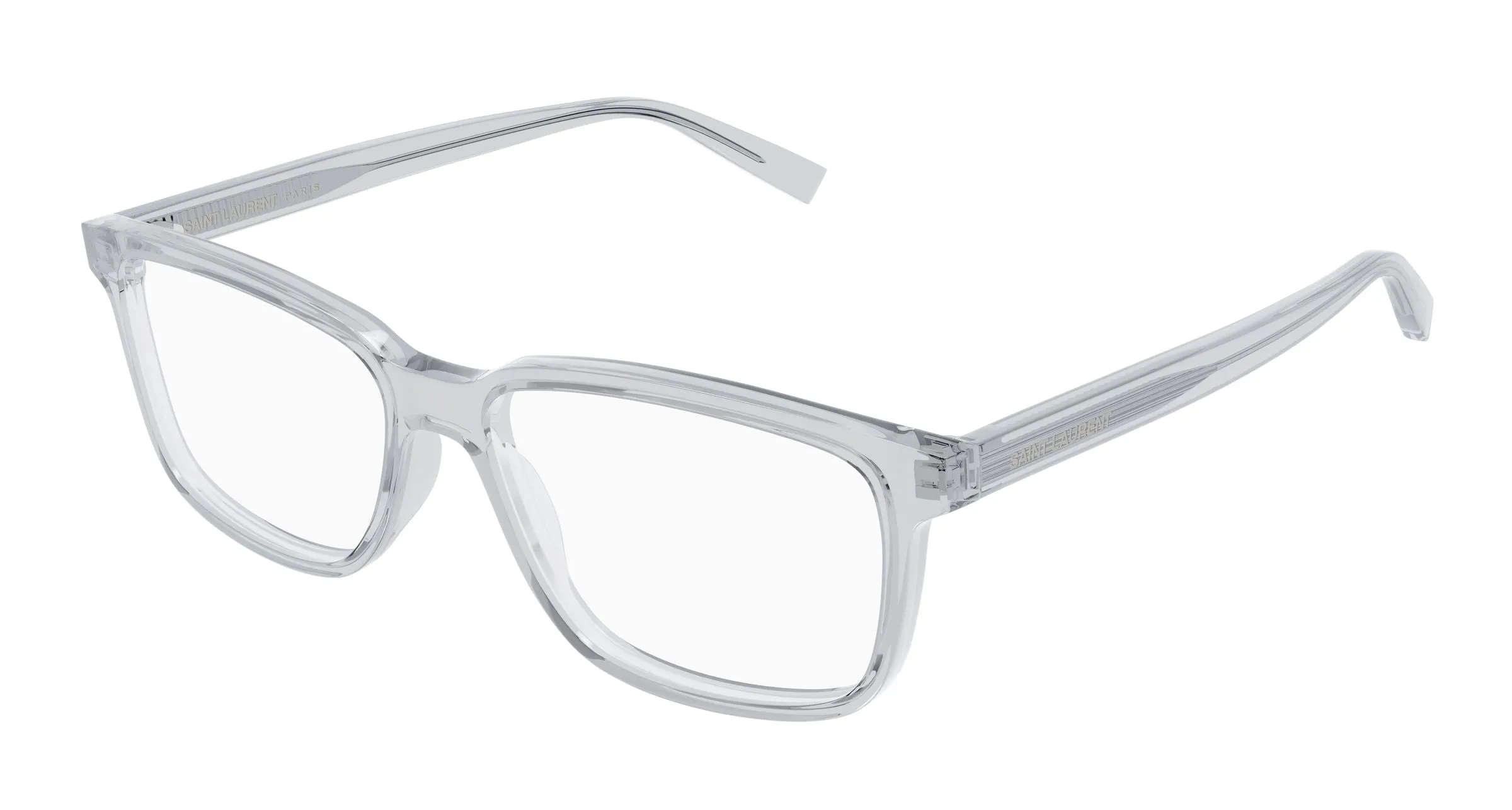 SAINT LAURENT SL 458 009 Montature da vista Acetato Grigio Trasparente Squadrata - immagine 1