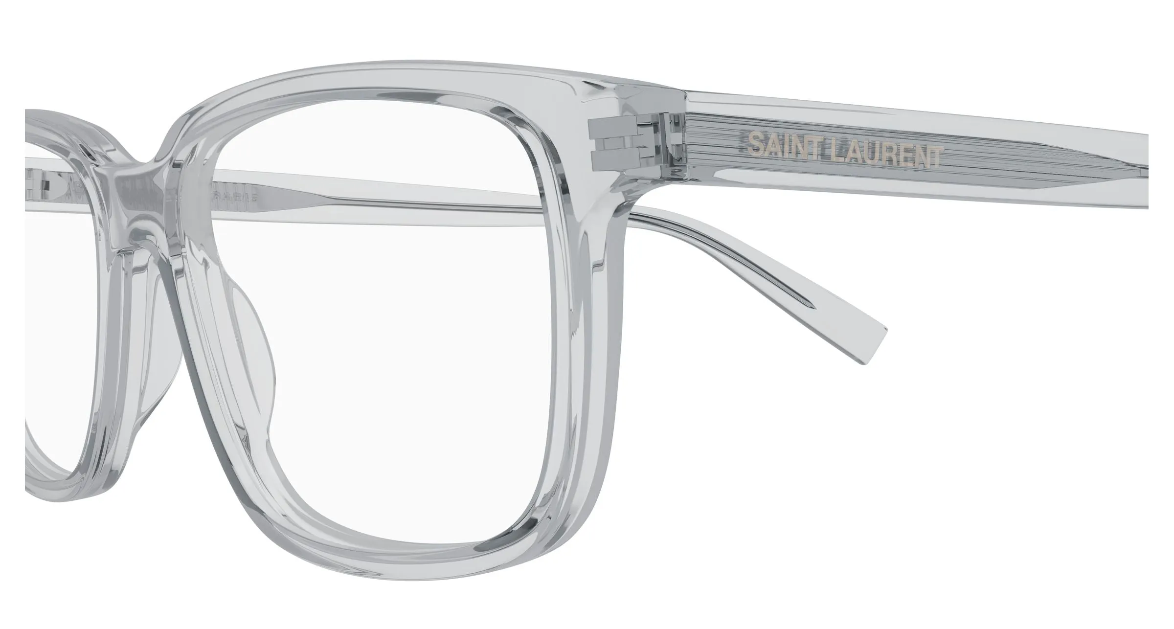 SAINT LAURENT SL 458 009 Montature da vista Acetato Grigio Trasparente Squadrata - immagine 3