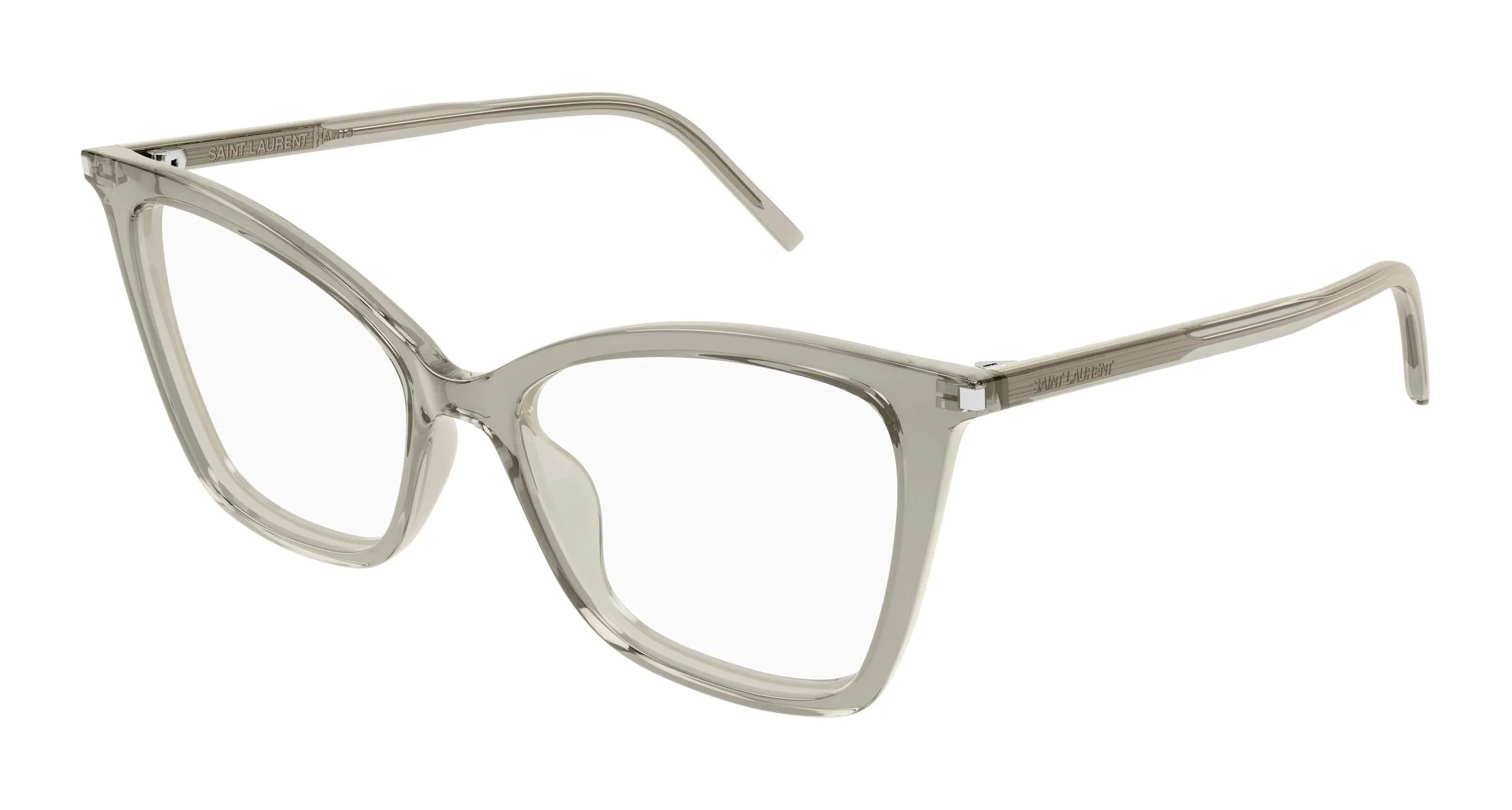 SAINT LAURENT SL 386 021 Montature da vista Acetato Marrone Trasparente Cat Eye Antiriflesso - immagine 1