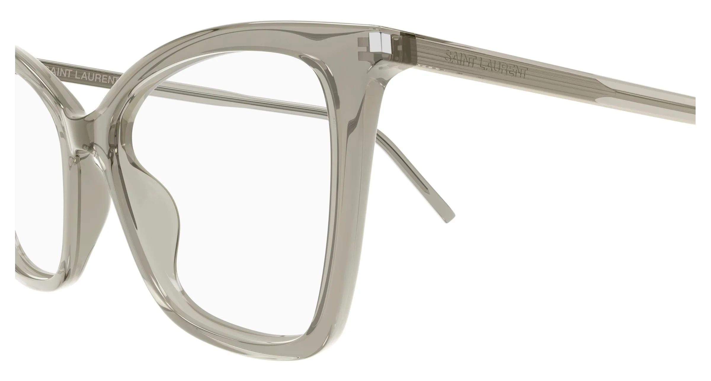 SAINT LAURENT SL 386 021 Montature da vista Acetato Marrone Trasparente Cat Eye Antiriflesso - immagine 3