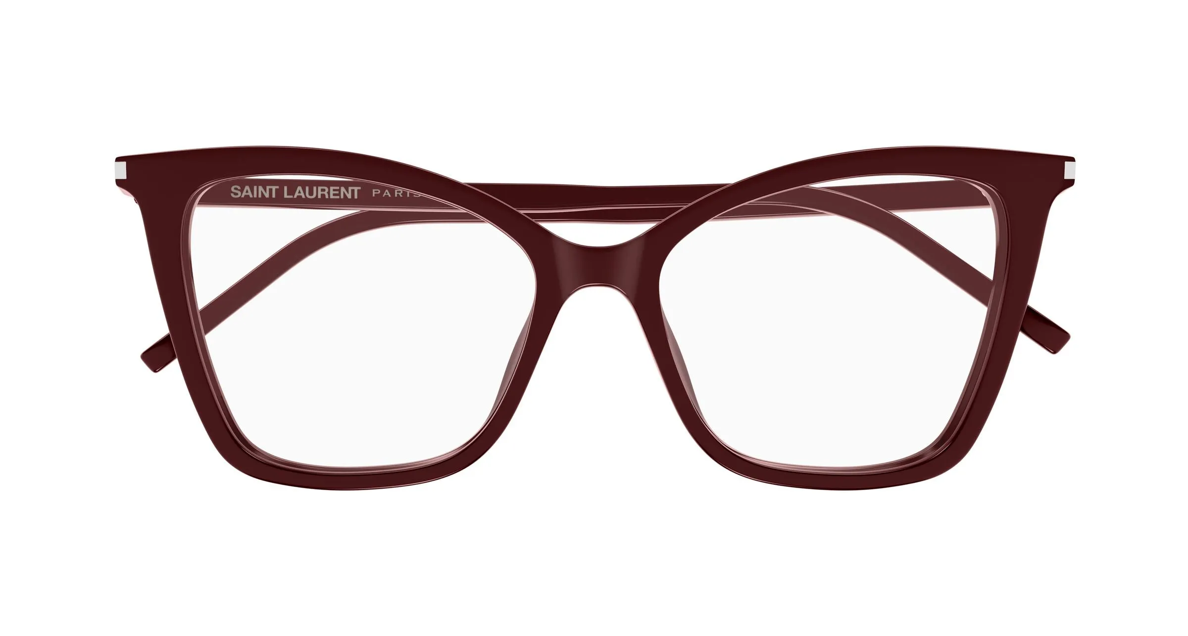 SAINT LAURENT SL 386 020 Montature da vista Acetato Bordeaux Trasparente Cat Eye Antiriflesso - immagine 2