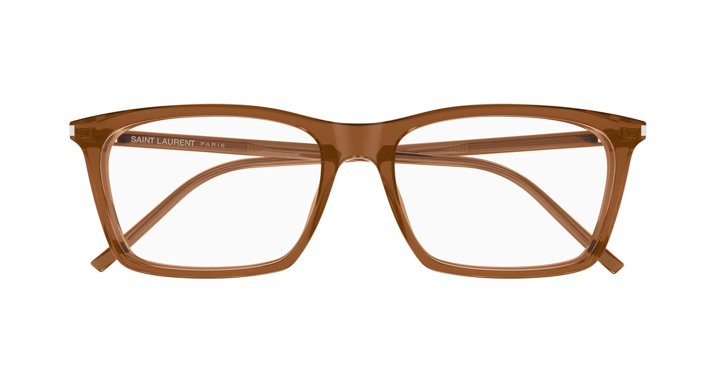 SAINT LAURENT SL 296 012 Montature da vista Acetato Marrone Trasparente Squadrata Antiriflesso - immagine 2
