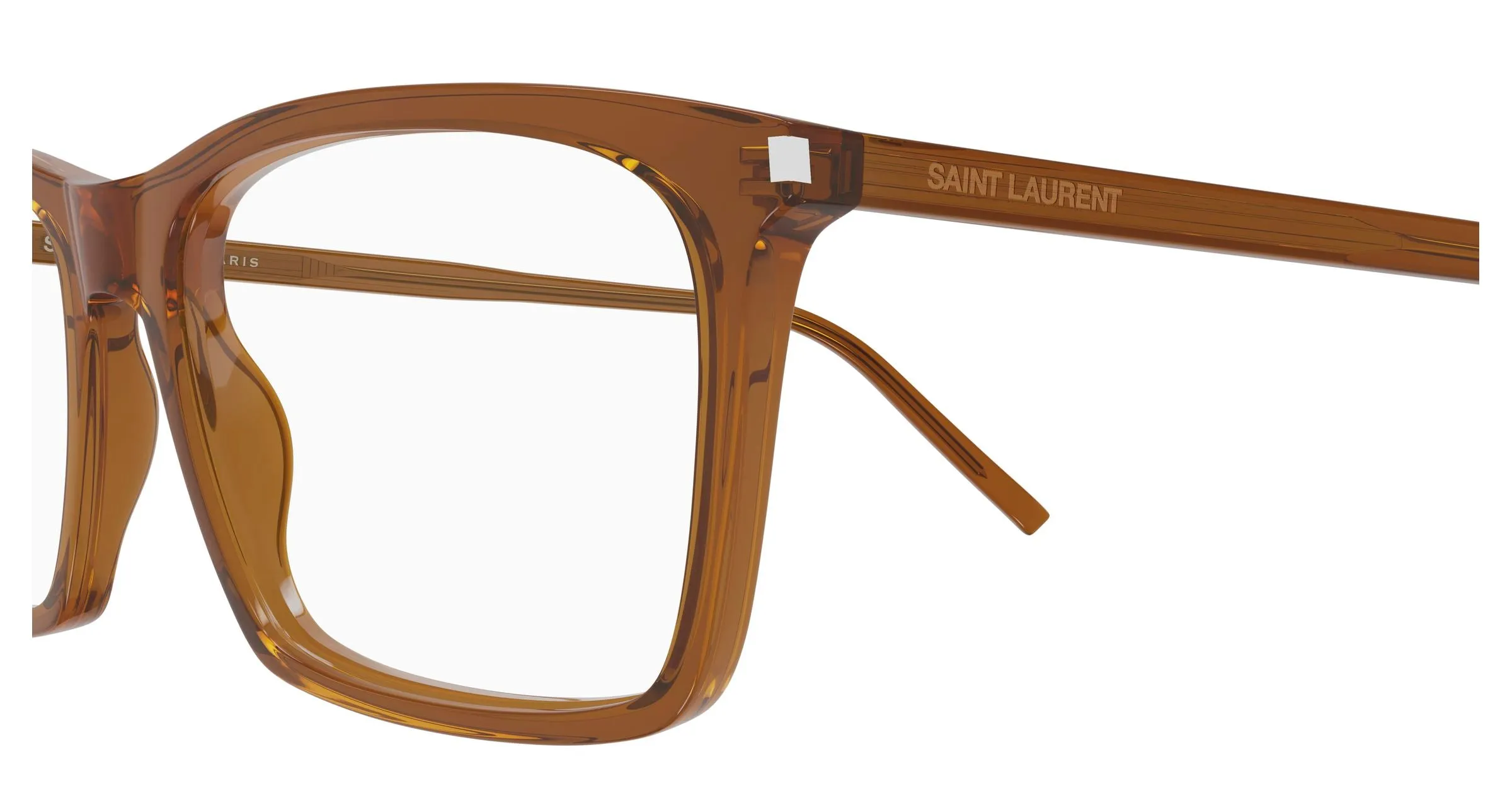 SAINT LAURENT SL 296 012 Montature da vista Acetato Marrone Trasparente Squadrata Antiriflesso - immagine 3