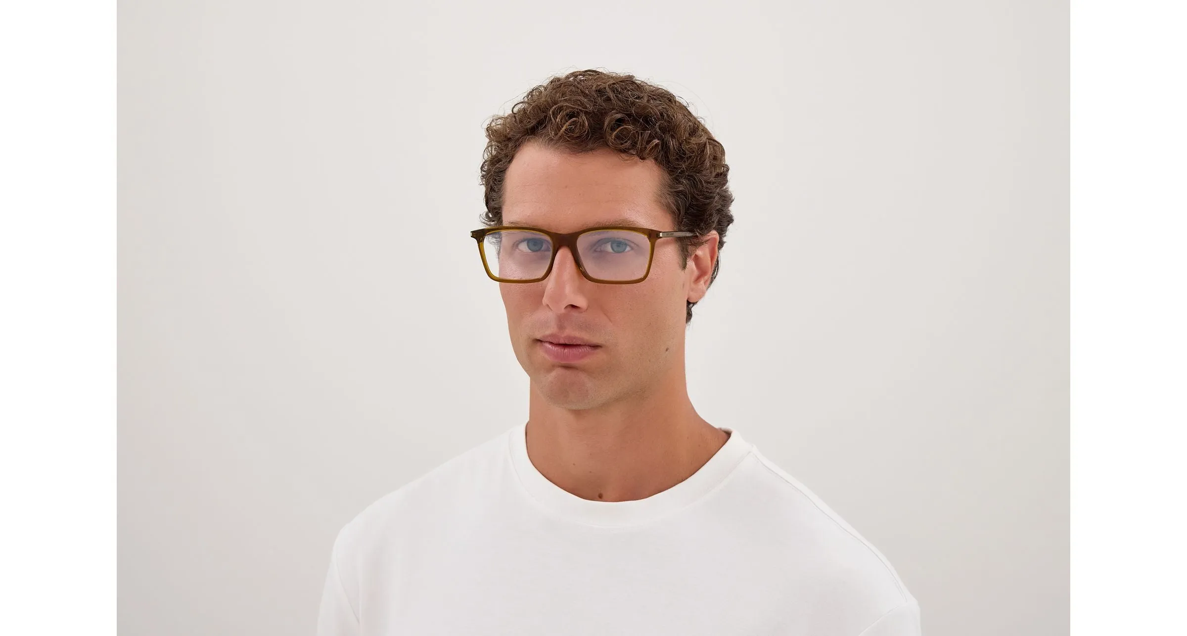 SAINT LAURENT SL 296 012 Montature da vista Acetato Marrone Trasparente Squadrata Antiriflesso - immagine 4