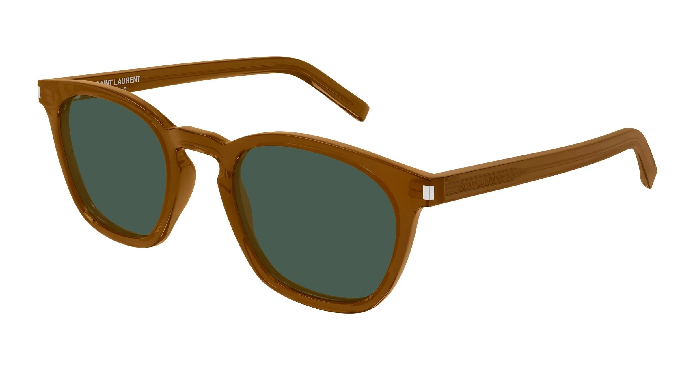 SAINT LAURENT SL 28 057 Occhiali da sole Acetato Marrone Verde Squadrata - immagine 1