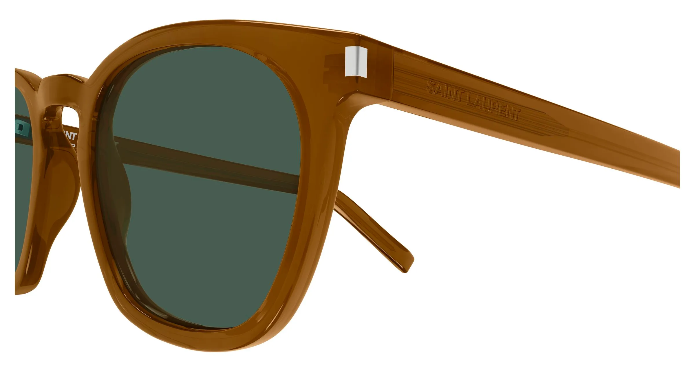 SAINT LAURENT SL 28 057 Occhiali da sole Acetato Marrone Verde Squadrata - immagine 3