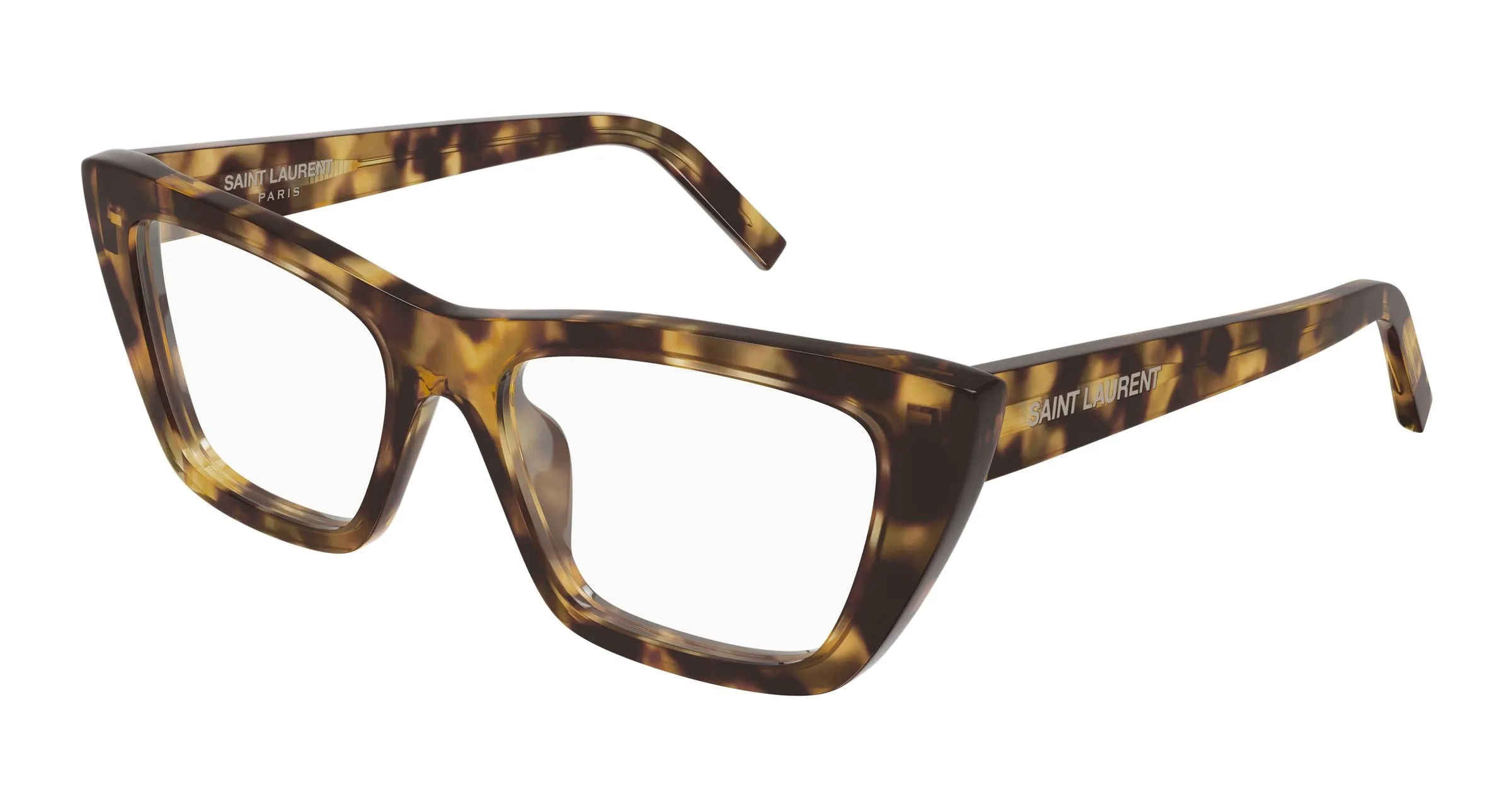 SAINT LAURENT SL 276 MICA OPT 010 Montature da vista Acetato Havana Trasparente Cat Eye - immagine 1