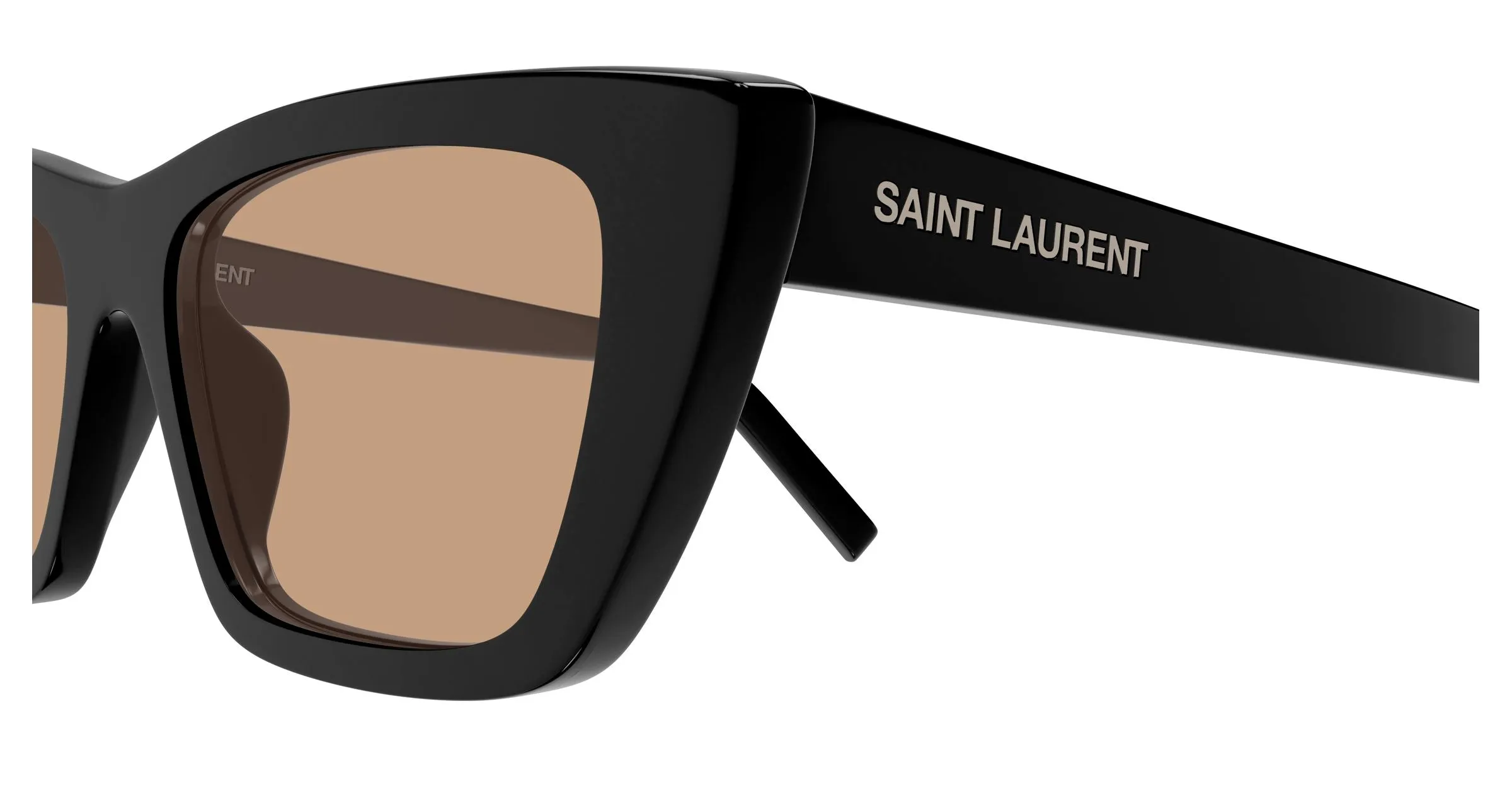 SAINT LAURENT SL 276 MICA 066 Occhiali da sole Acetato Nero Marrone Cat Eye - immagine 3
