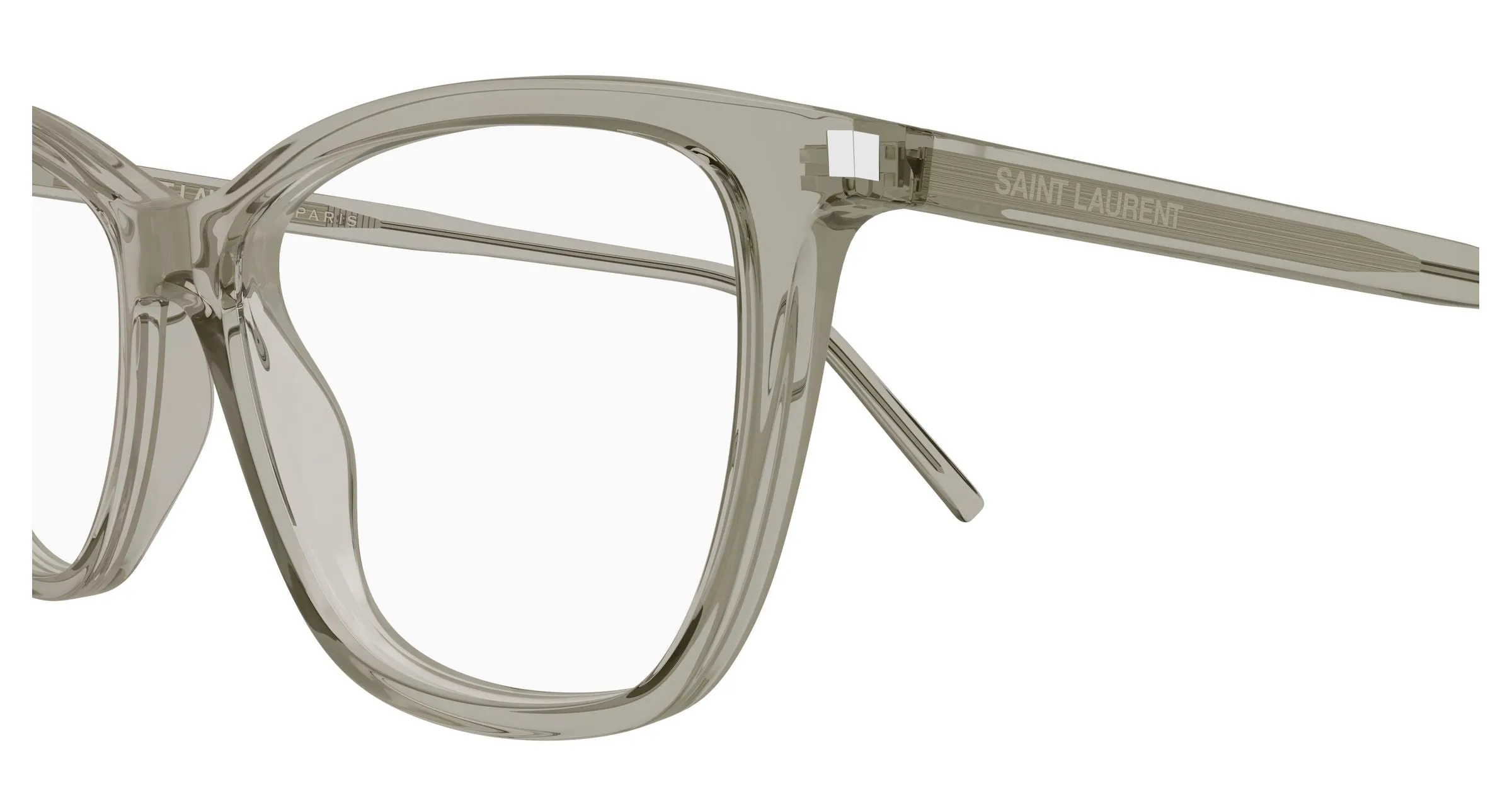 SAINT LAURENT SL 259 019 Montature da vista Acetato Marrone Trasparente Cat Eye Antiriflesso - immagine 3