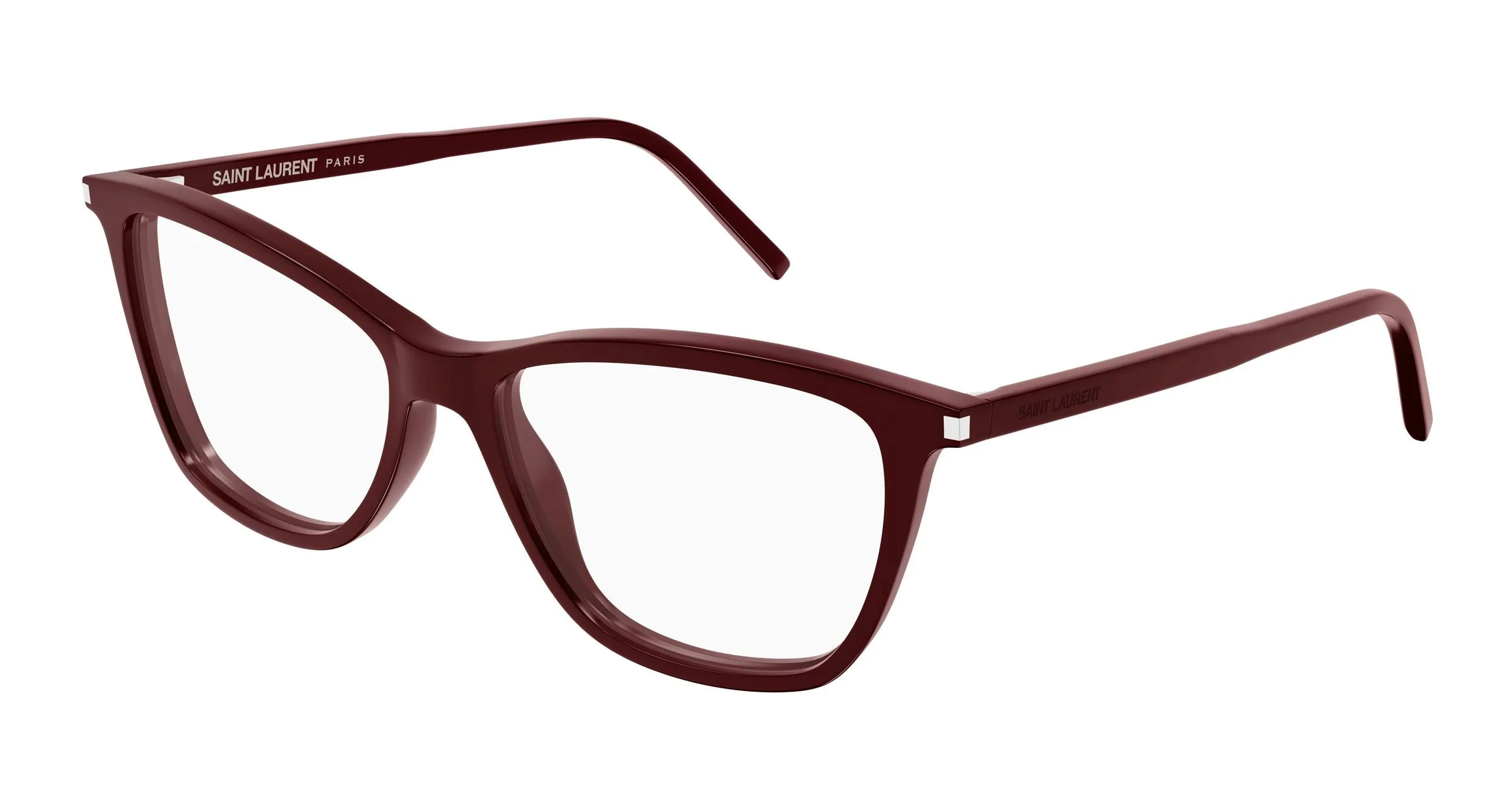 SAINT LAURENT SL 259 018 Montature da vista Acetato Bordeaux Trasparente Cat Eye Antiriflesso - immagine 1