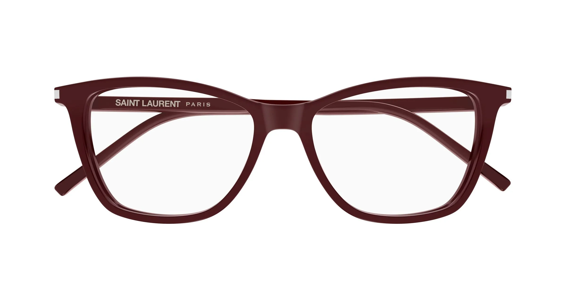 SAINT LAURENT SL 259 018 Montature da vista Acetato Bordeaux Trasparente Cat Eye Antiriflesso - immagine 2