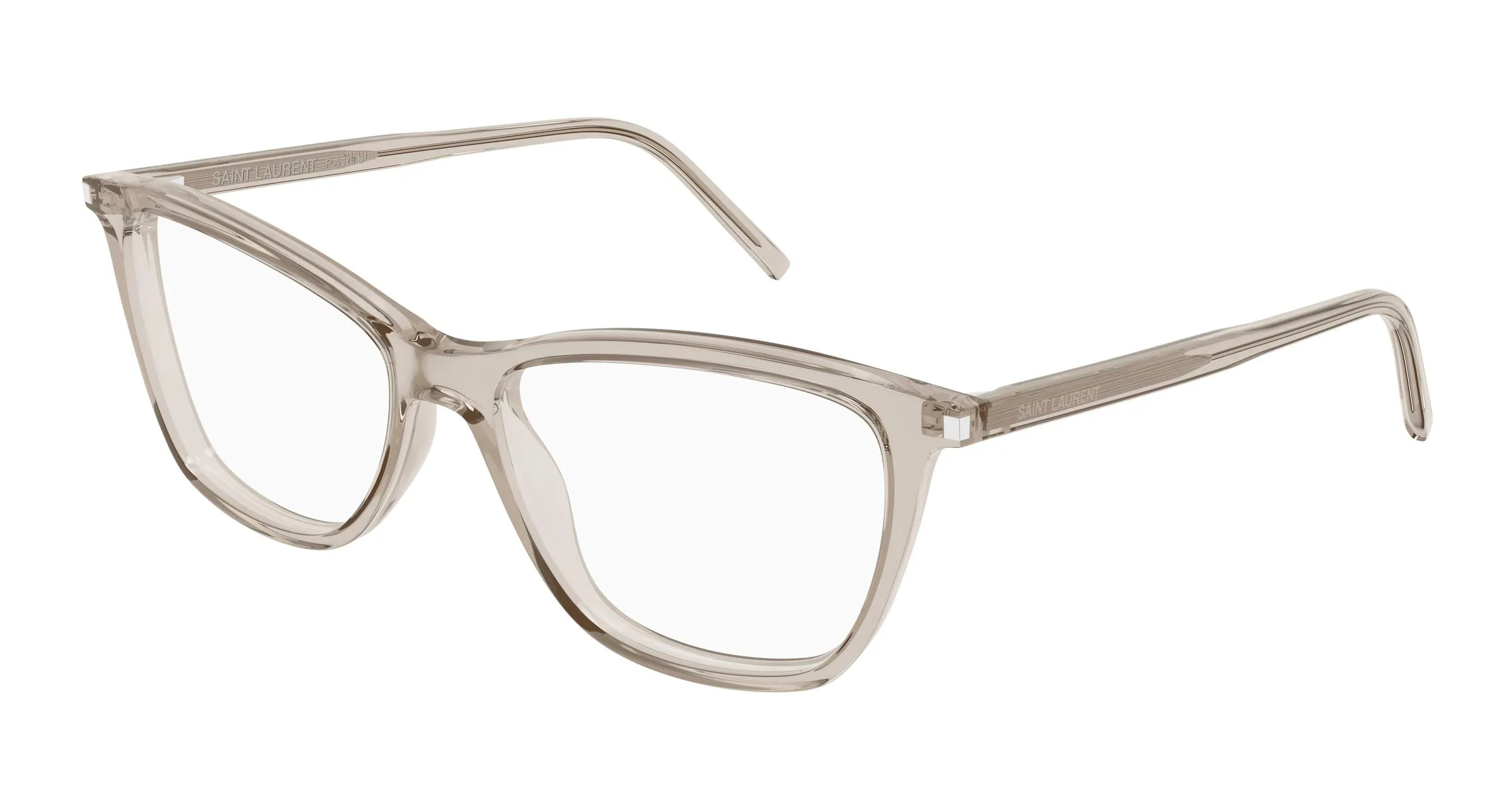SAINT LAURENT SL 259 017 Montature da vista Acetato Beige Trasparente Cat Eye Antiriflesso - immagine 1