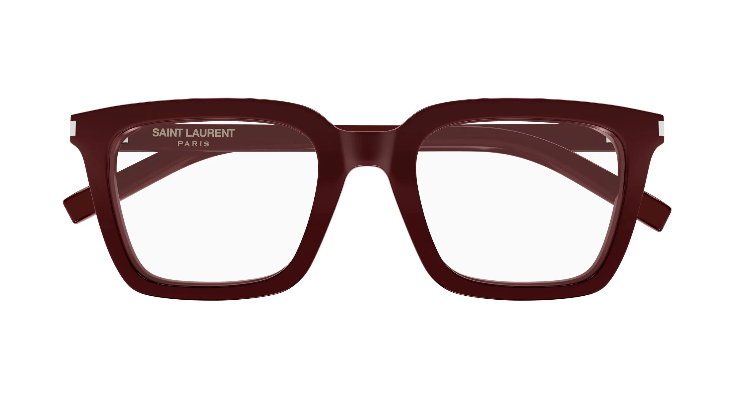 SAINT LAURENT SL 167 008 Montature da vista Acetato Bordeaux Trasparente Squadrata Antiriflesso - immagine 2