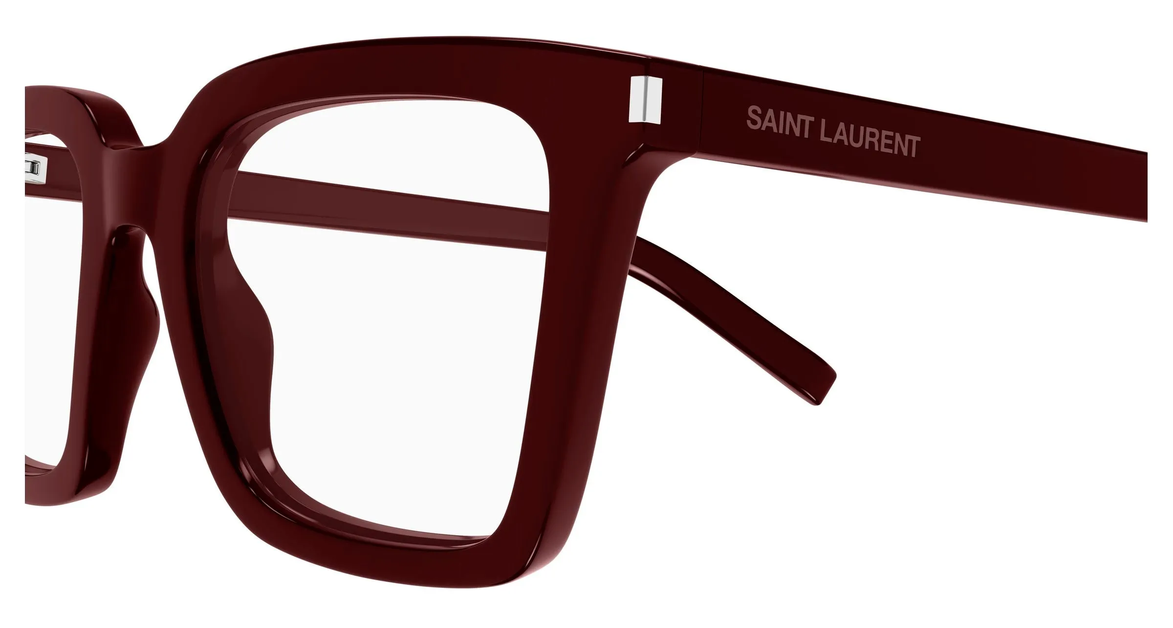 SAINT LAURENT SL 167 008 Montature da vista Acetato Bordeaux Trasparente Squadrata Antiriflesso - immagine 3