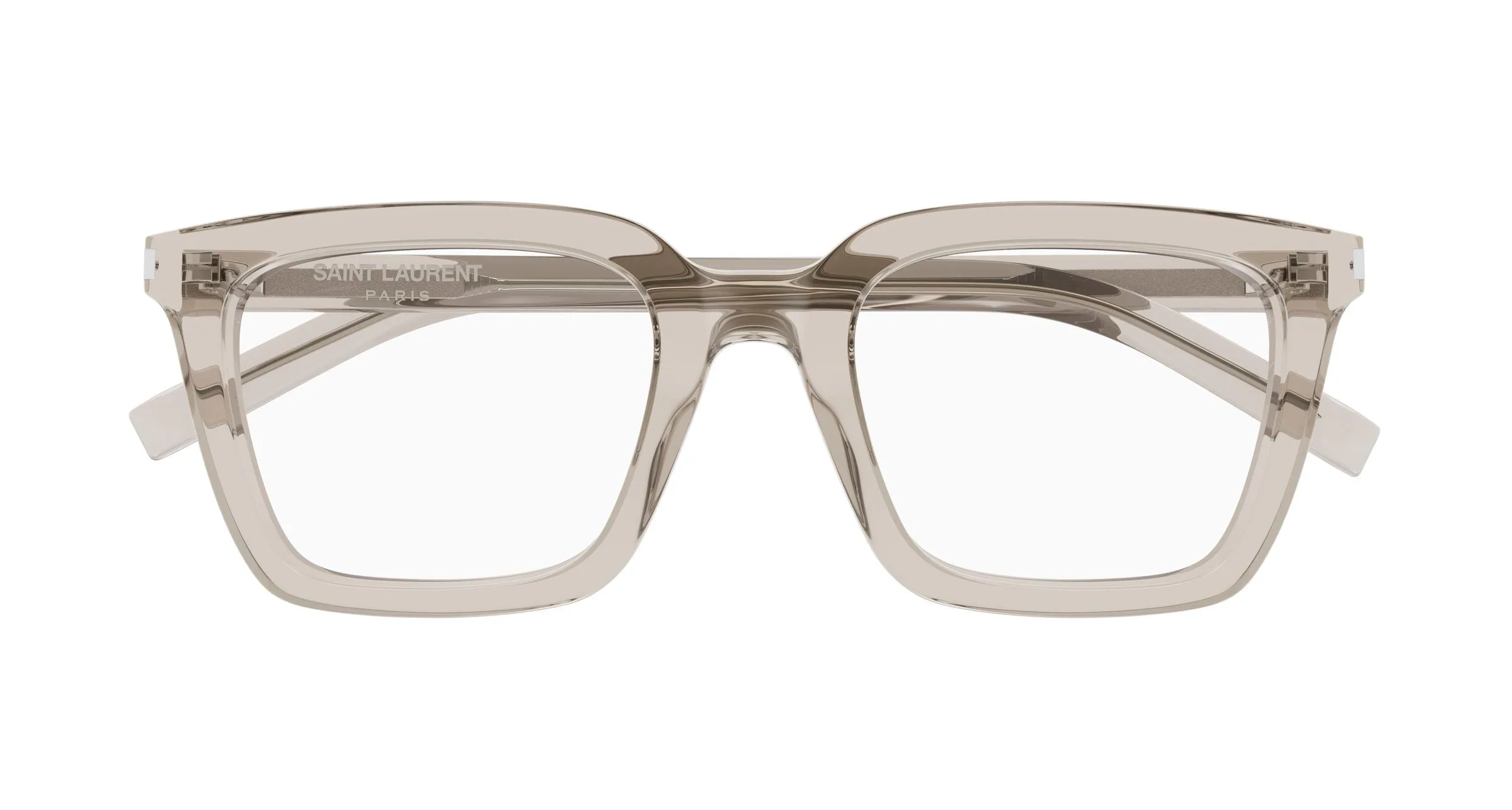 SAINT LAURENT SL 167 007 Montature da vista Acetato Beige Trasparente Squadrata Antiriflesso - immagine 2