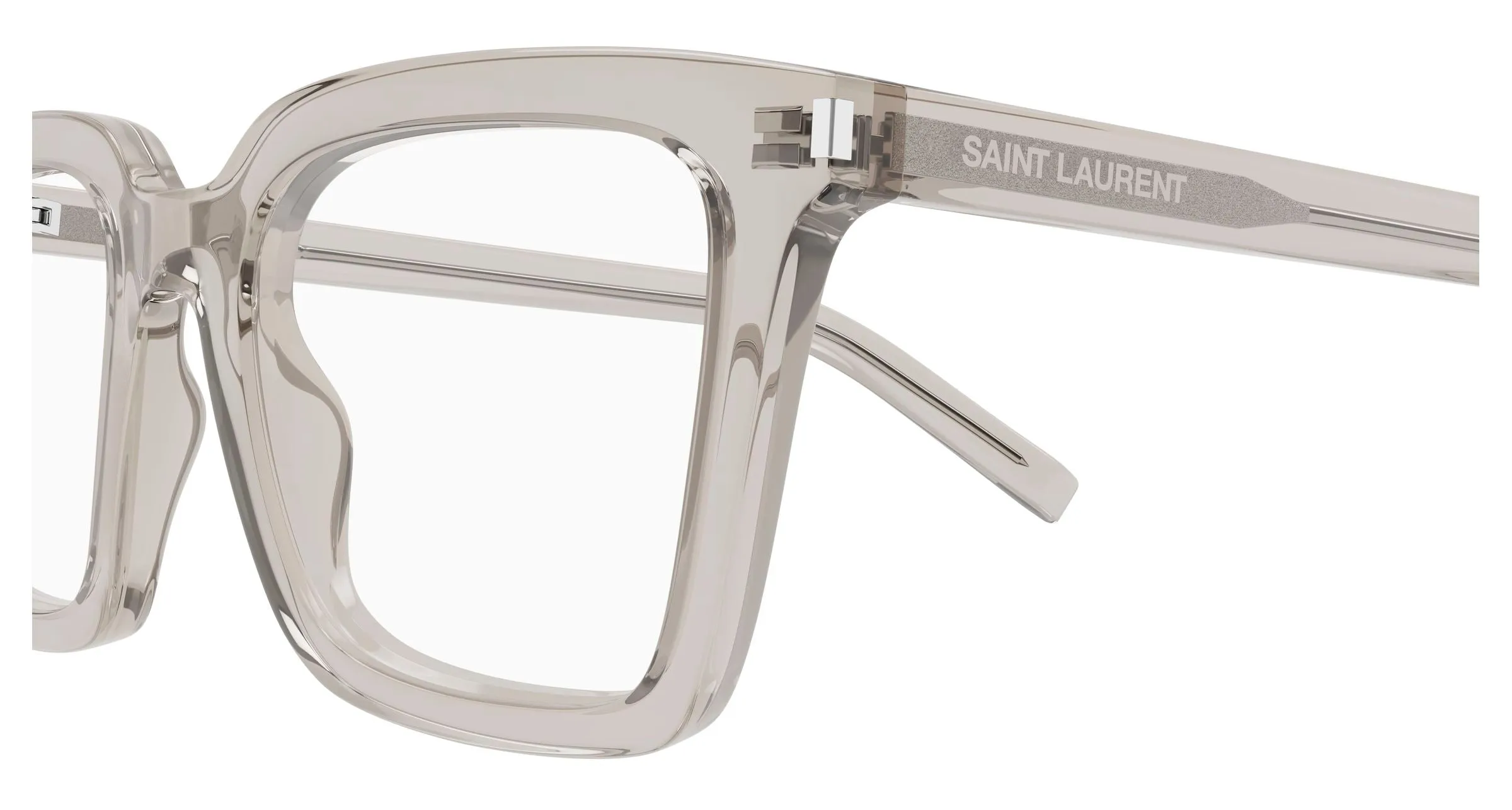 SAINT LAURENT SL 167 007 Montature da vista Acetato Beige Trasparente Squadrata Antiriflesso - immagine 3