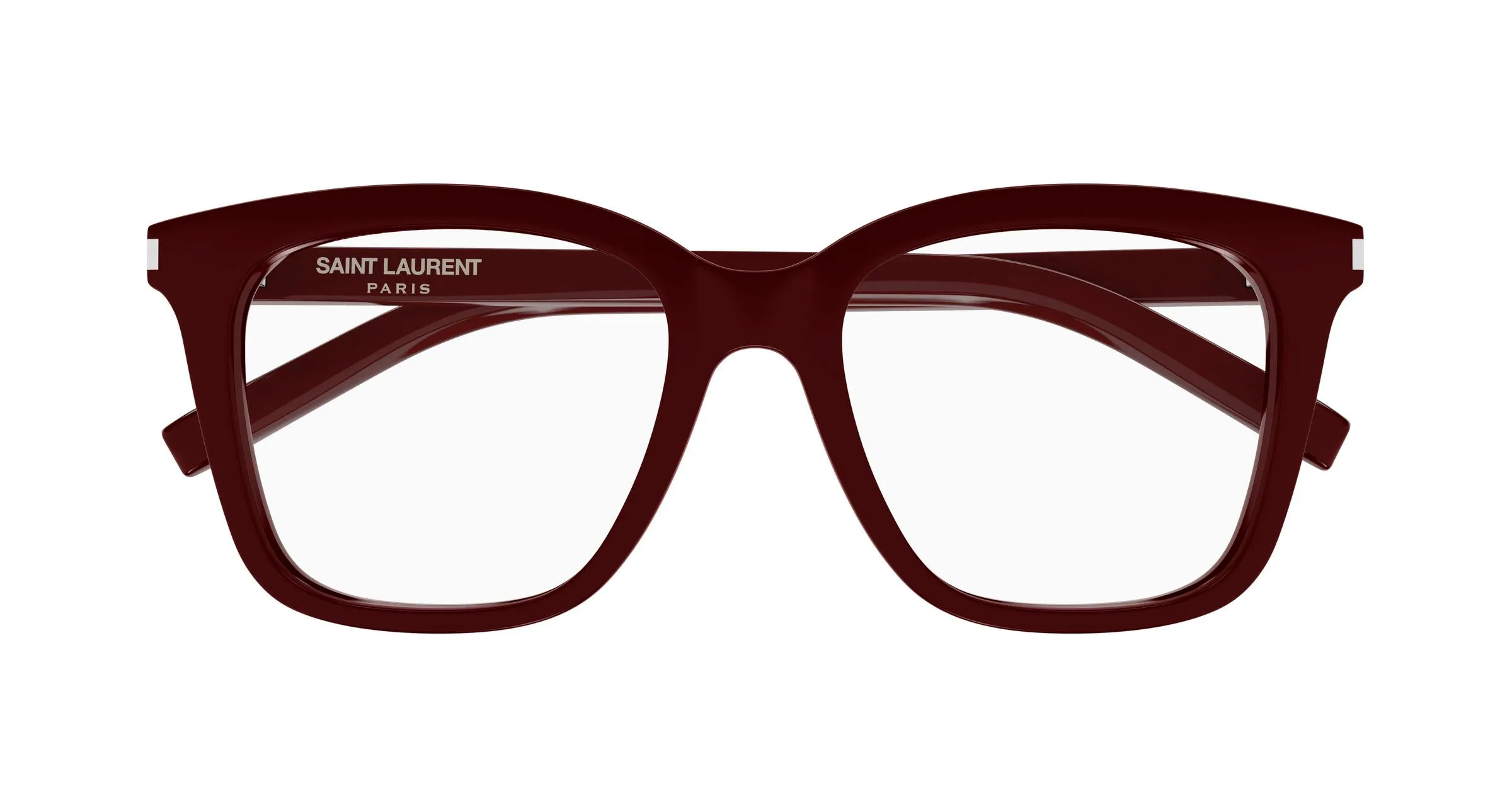 SAINT LAURENT SL 166 008 Montature da vista Acetato Bordeaux Trasparente Squadrata Antiriflesso - immagine 2