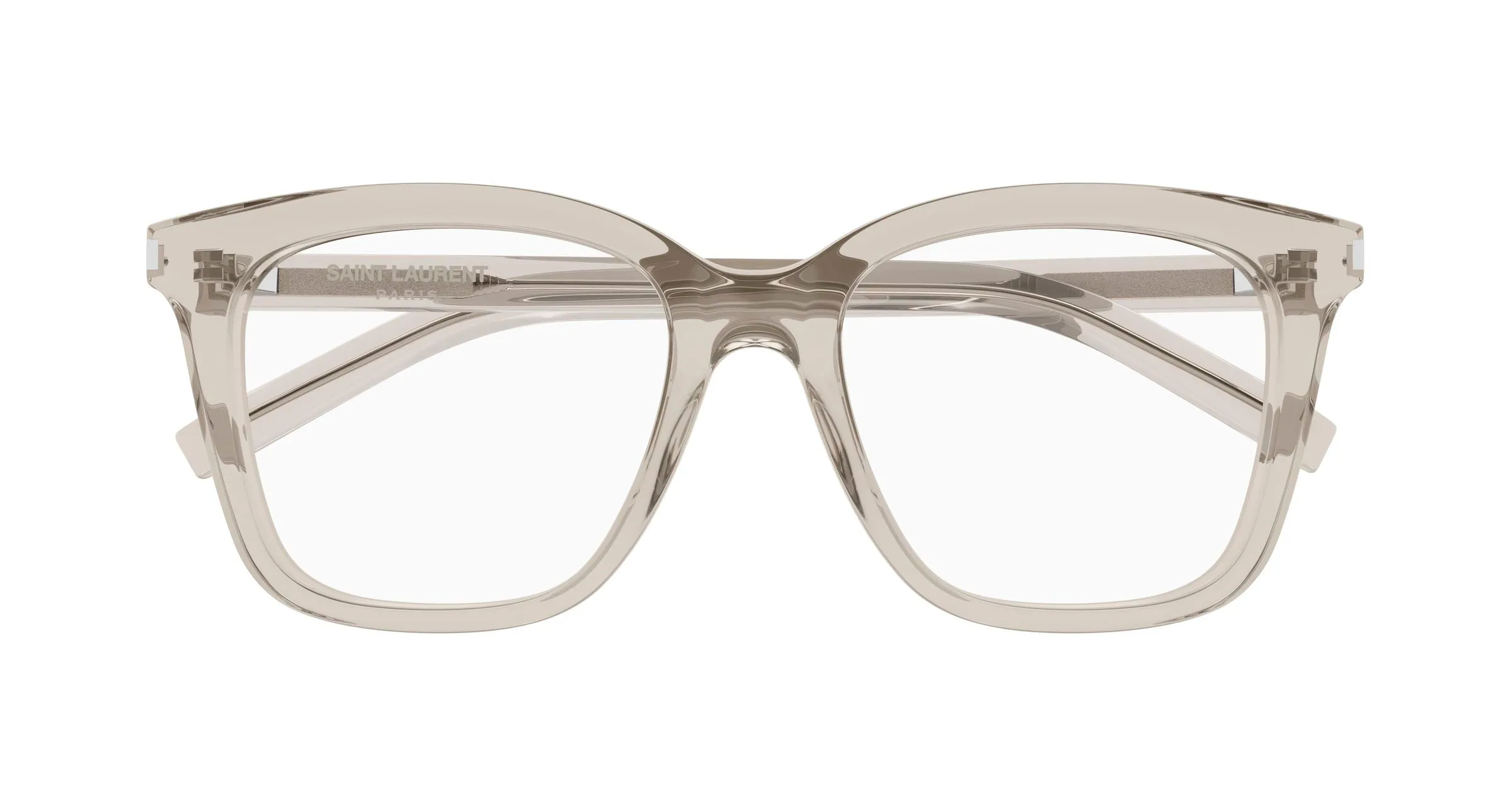 SAINT LAURENT SL 166 007 Montature da vista Acetato Beige Trasparente Squadrata Antiriflesso - immagine 2