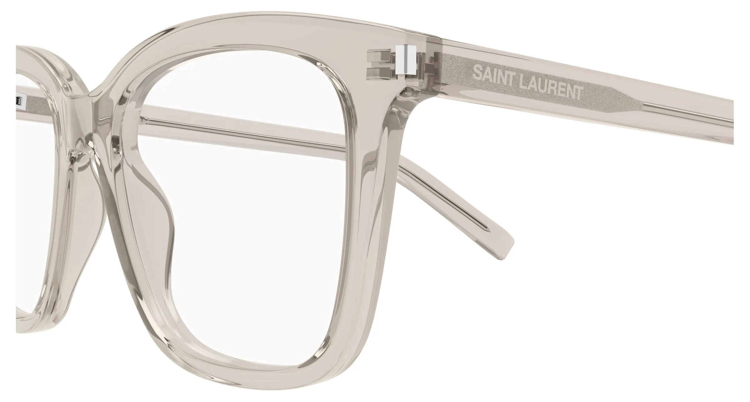 SAINT LAURENT SL 166 007 Montature da vista Acetato Beige Trasparente Squadrata Antiriflesso - immagine 3