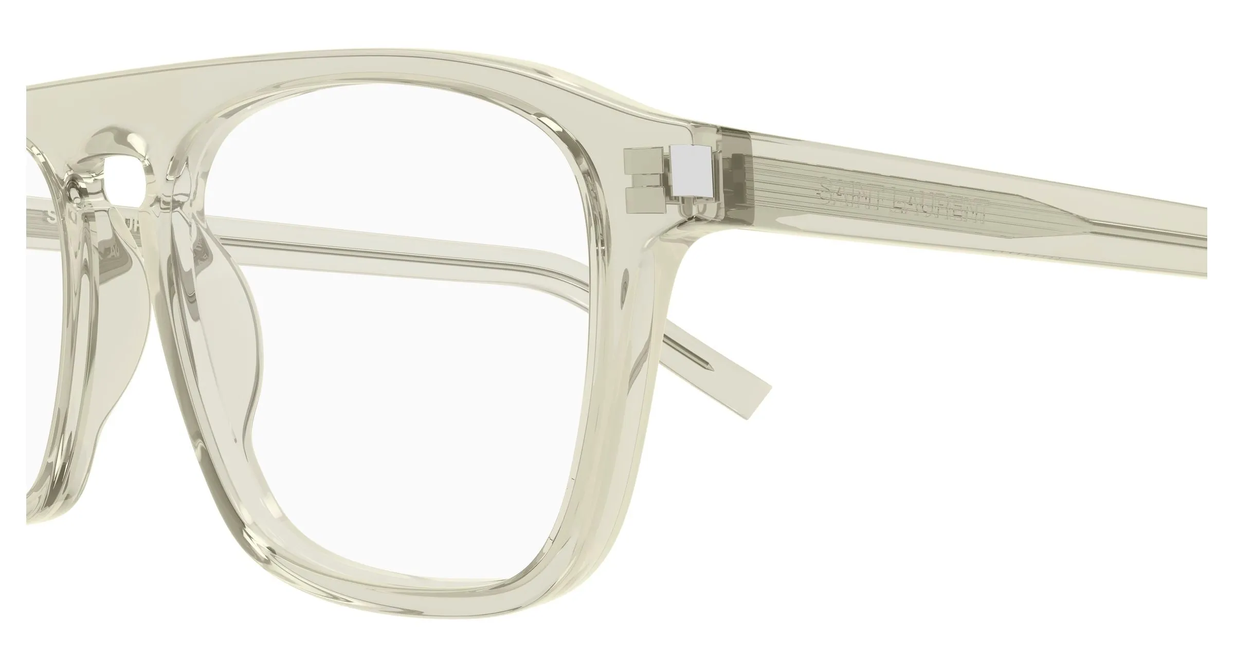 SAINT LAURENT SL 157 012 Montature da vista Acetato Verde Trasparente Squadrata - immagine 3